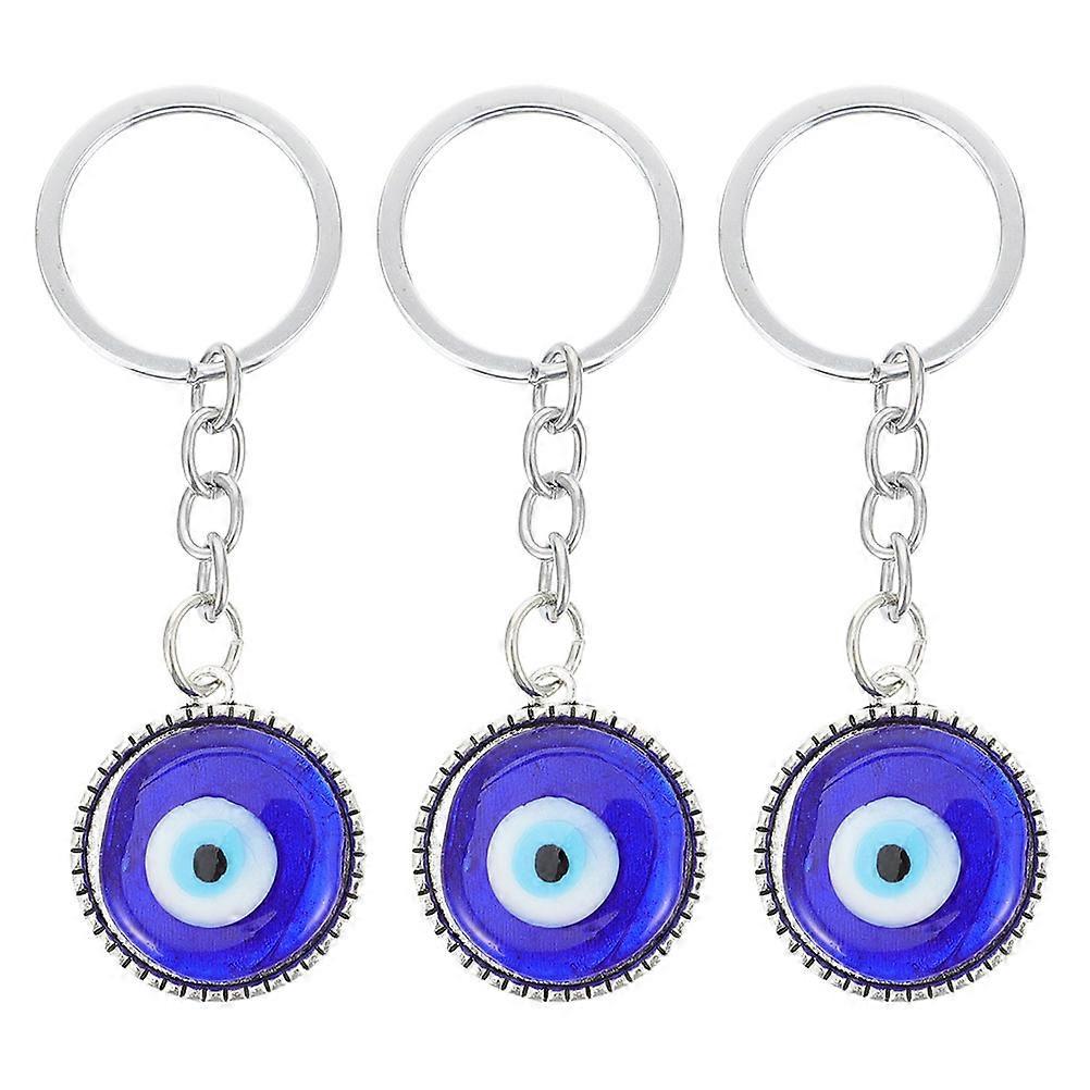 Blue Eye Keychains Decorative Evil Eye Pendants Daily Use Key Organizer 3Set