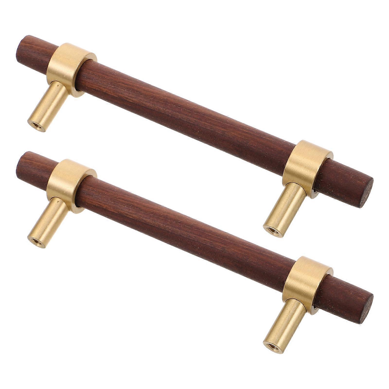 Drawer Door Handle Set Cabinet Pulling Furniture Upgrade Wood And Zinc Alloy Shape 2Pack