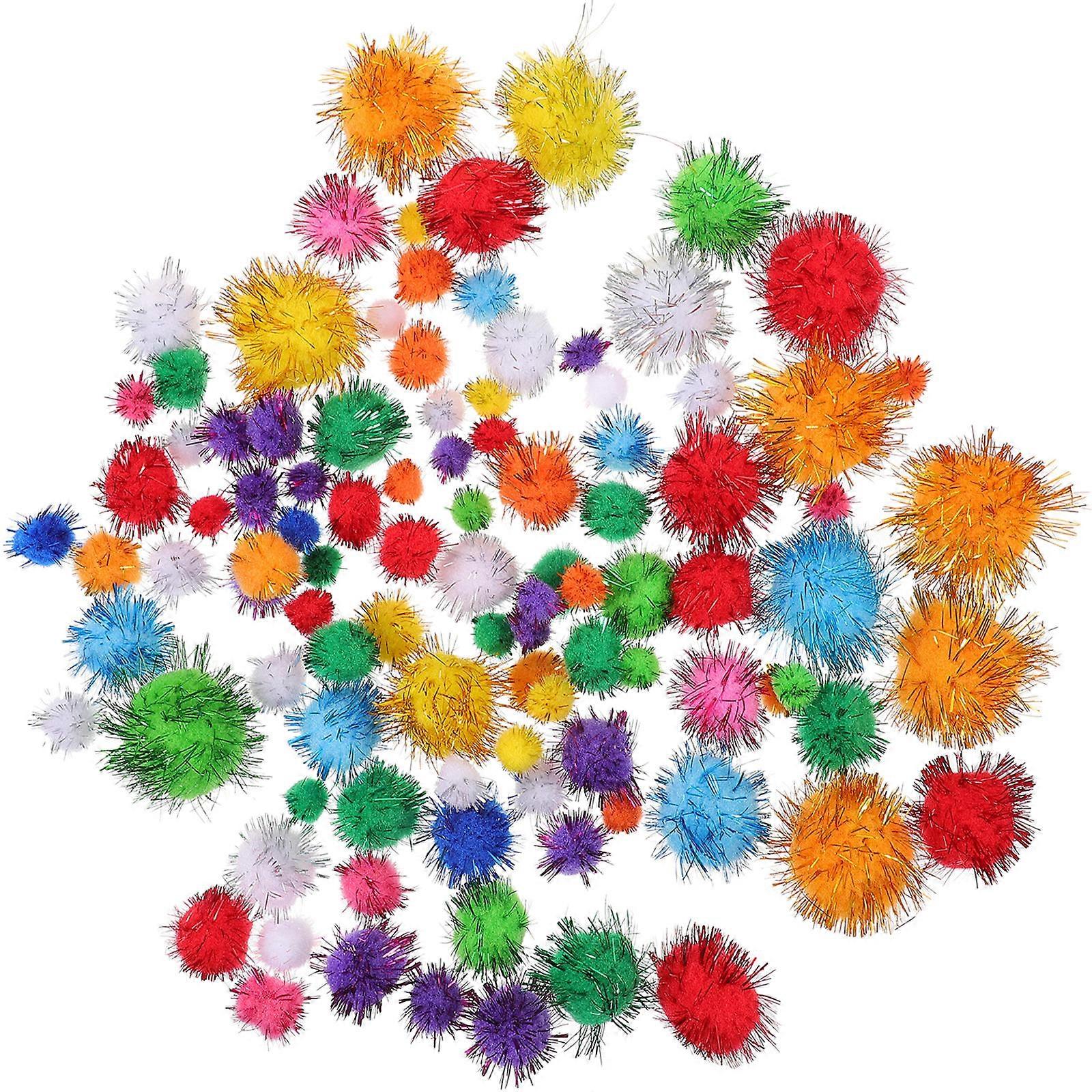 Fluffy Pom Pom Balls Craft Set For DIY Projects And Home Decoration In Mixed Style 300Pack