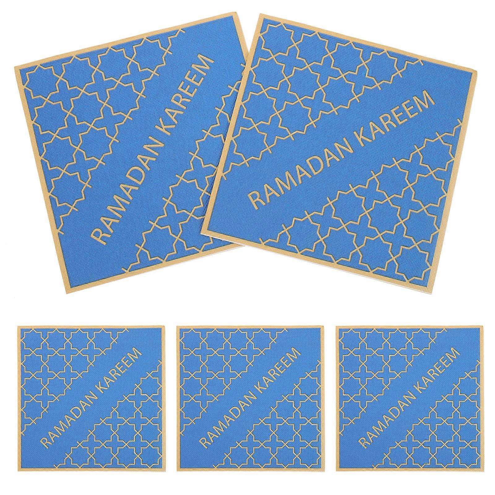 Paper Party Napkin Table Setting Absorbent Square Sky-Blue 100% 5Packs