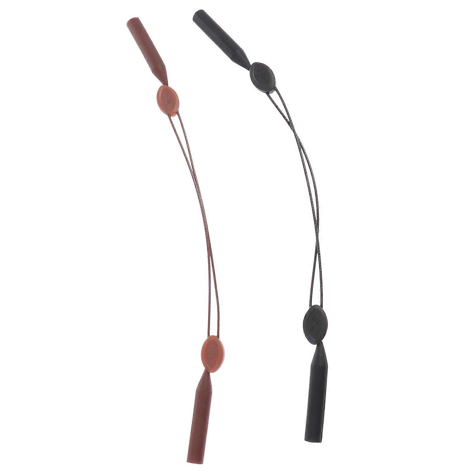 Eyeglass Cords Zinc Alloy Adjustable Non-slip Glasses Chains For Adults Simple Style 11.8X0.2X0.2In 2Pcs