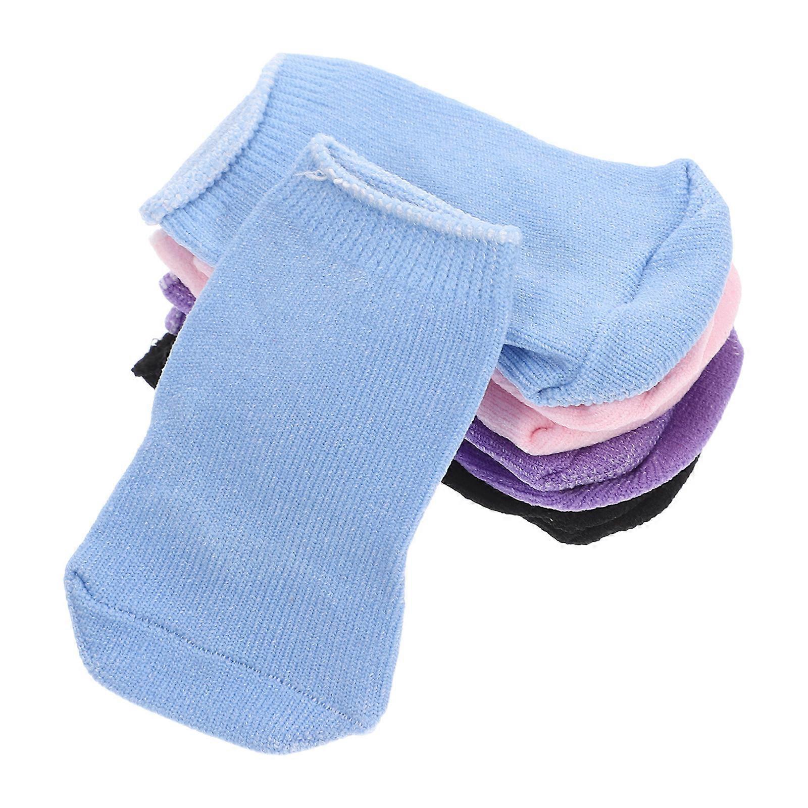 Doll Socks Colored Mini Socks Playtime Dress Up Mix-and-match Assorted Color 7.00X5.00X0.50cm 4 Pairs
