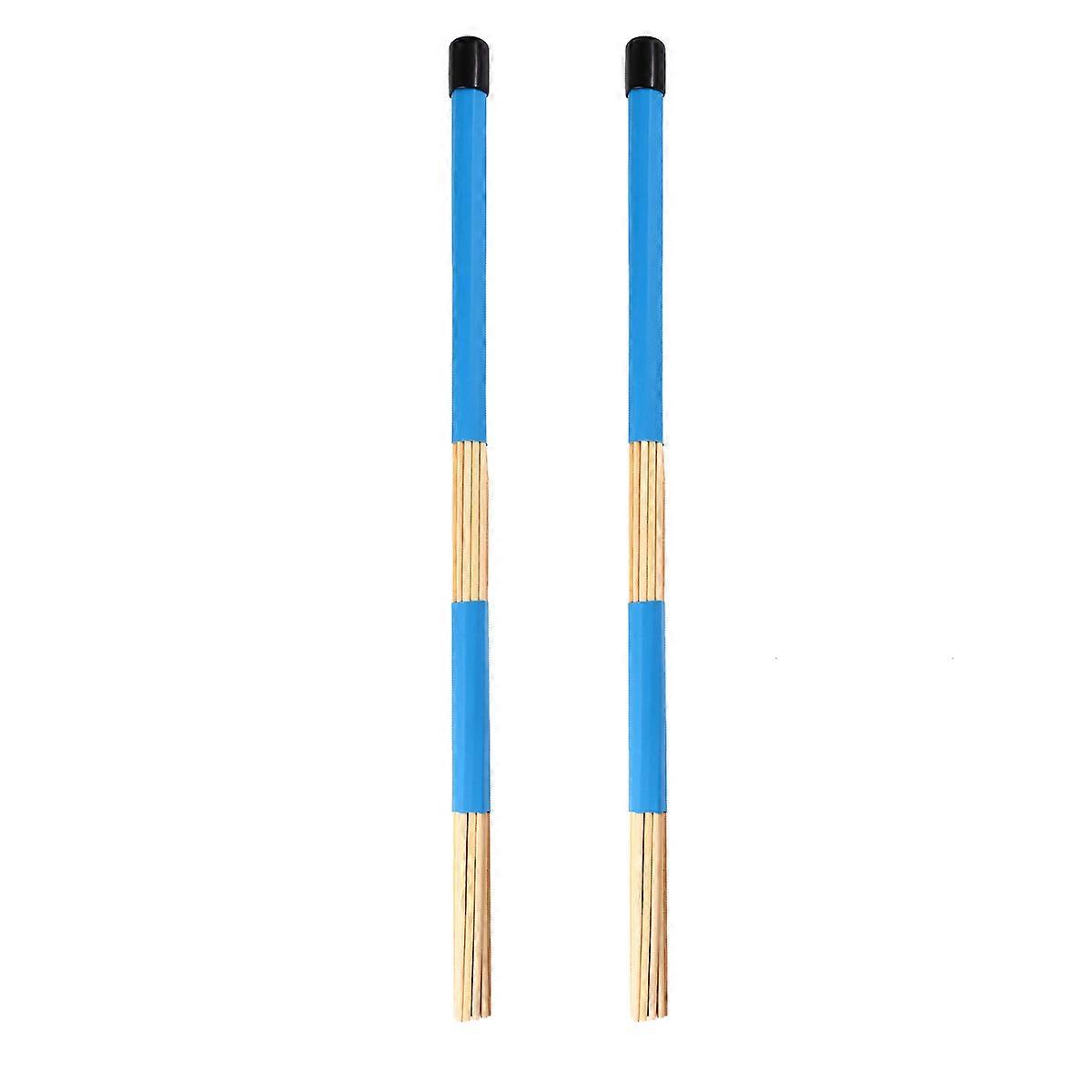 1 Pair Drum Brush Sticks for Musicians Playing Jazz Blue