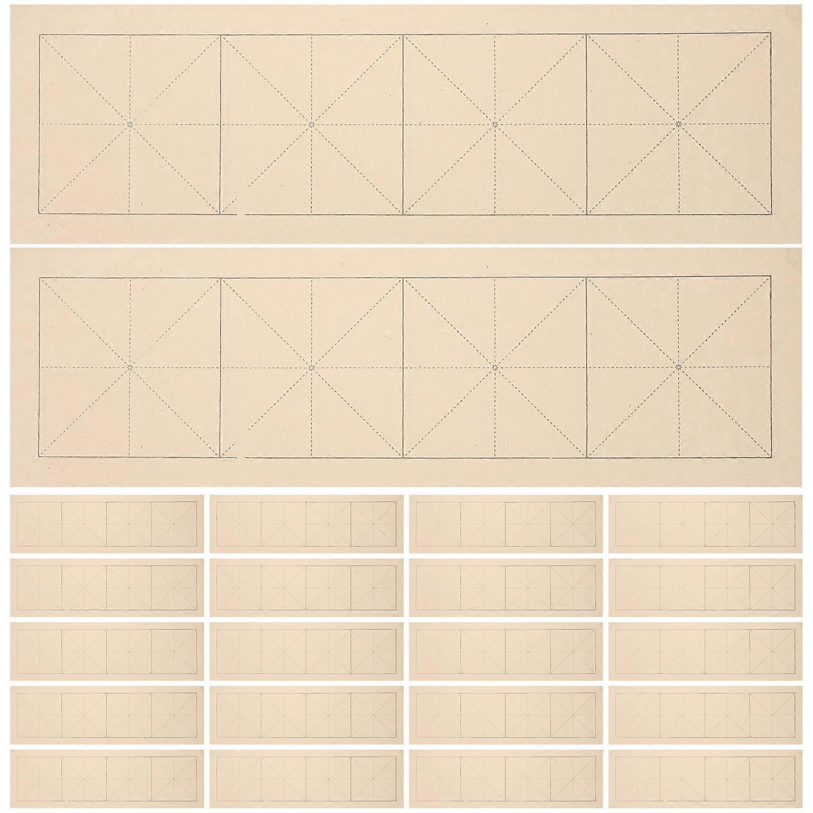 Calligraphy Paper Sheet Chinese Calligraphy Practice Xuan Paper Khaki 39x12cm Ink Inhibition 200 Sheets