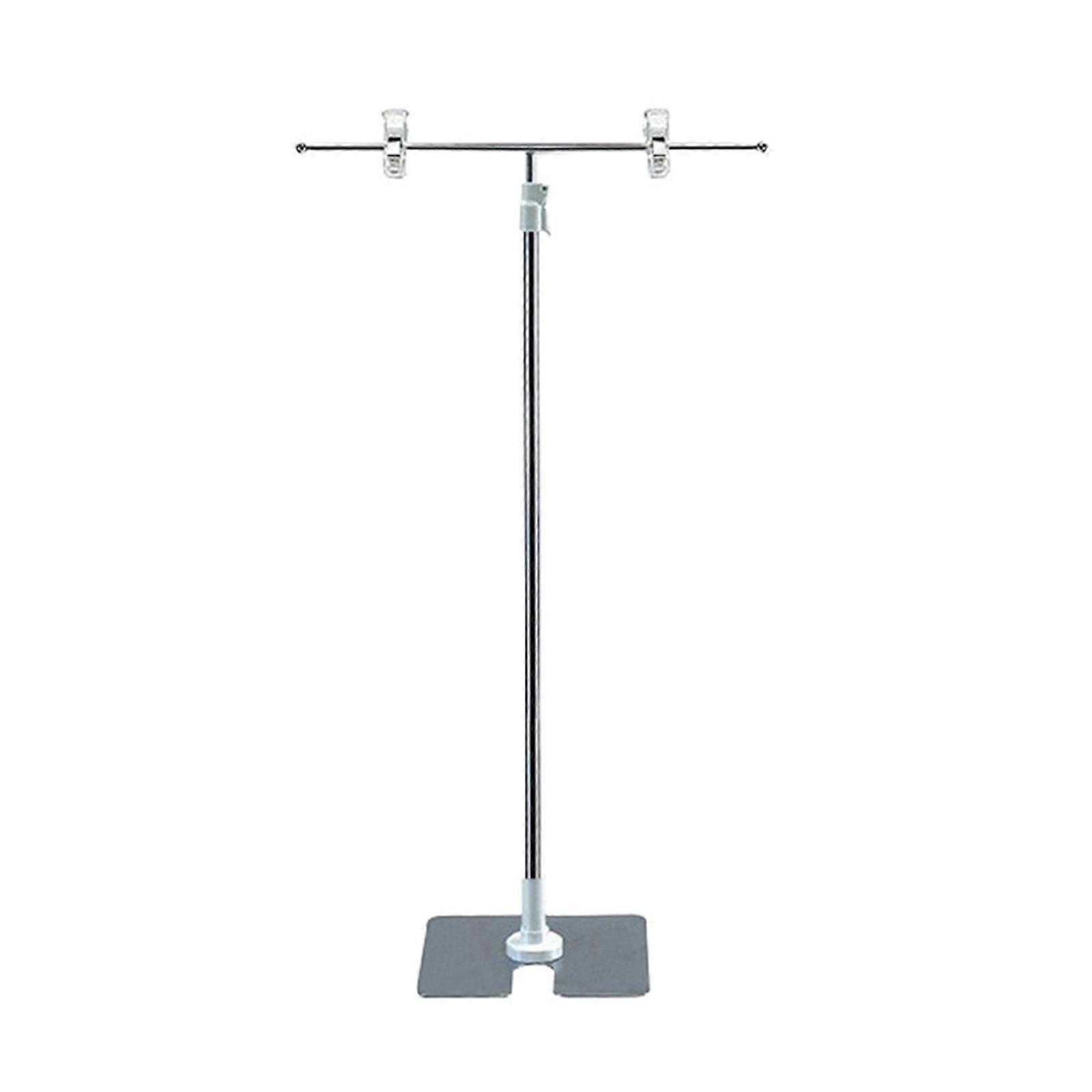1 Set Adjustable Poster Rack Stainless Steel T shaped Advertisement Stand Random Style
