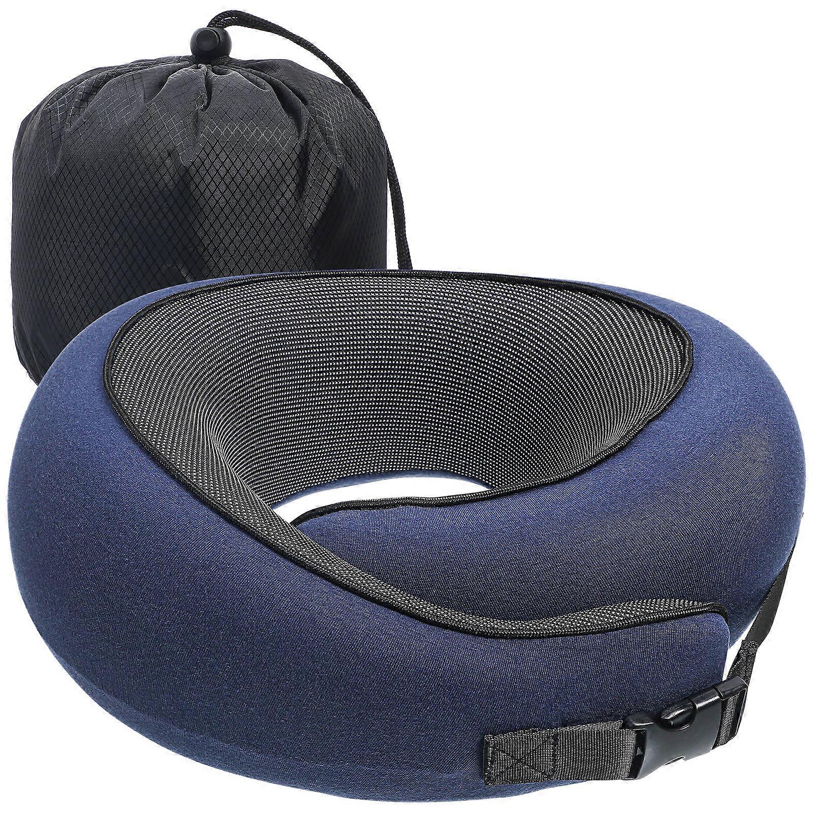 Ergonomic U Shaped Travel Pillow with Adjustable Straps, Compact Memory Foam Neck Cushion for Airplane, Train, and Car Use, Suitable for Adults