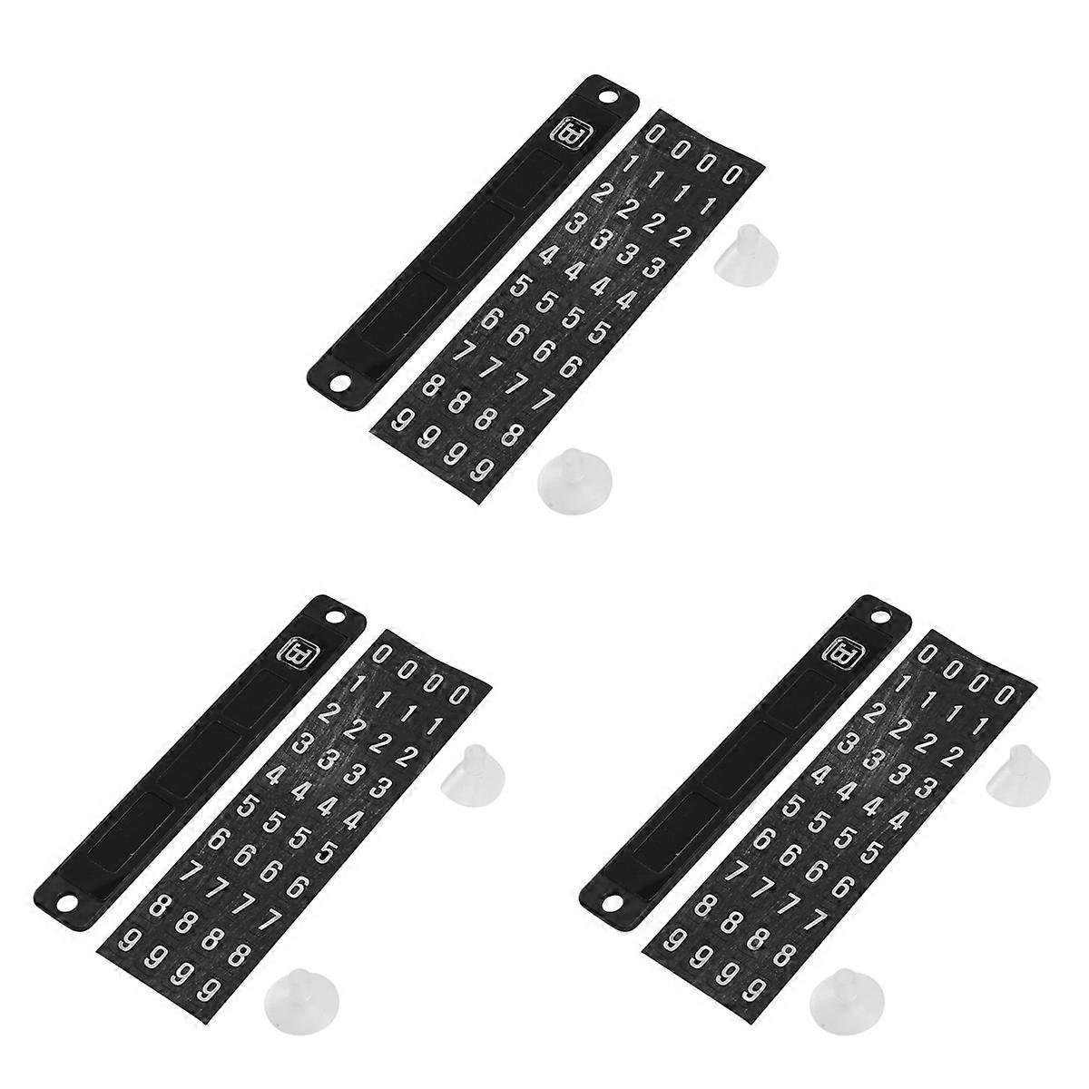 3X Luminous Magnetic Temporary Parking Card Phone Number Card Plate Front Windshield Car Sticker for