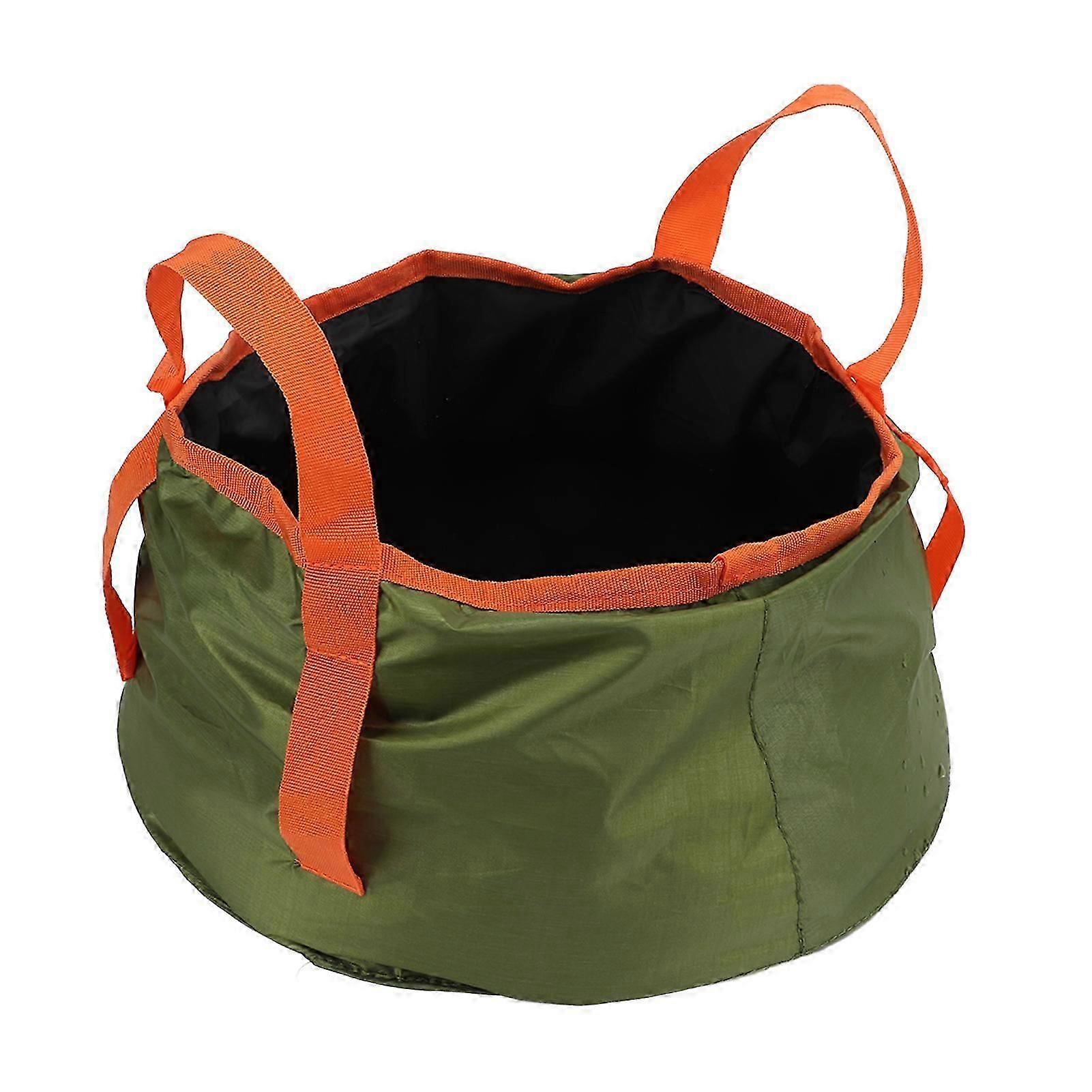 דלי מתקפל עם ידית כיור מתקפל נייד מיכל מים קל משקל לקמפינג טיולים דיגירוק צבא