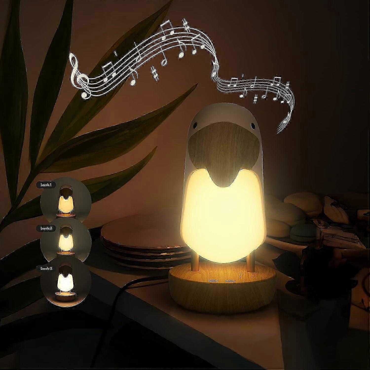 Bluetooth Speaker Night Light - Dimmable Bedside Lamp