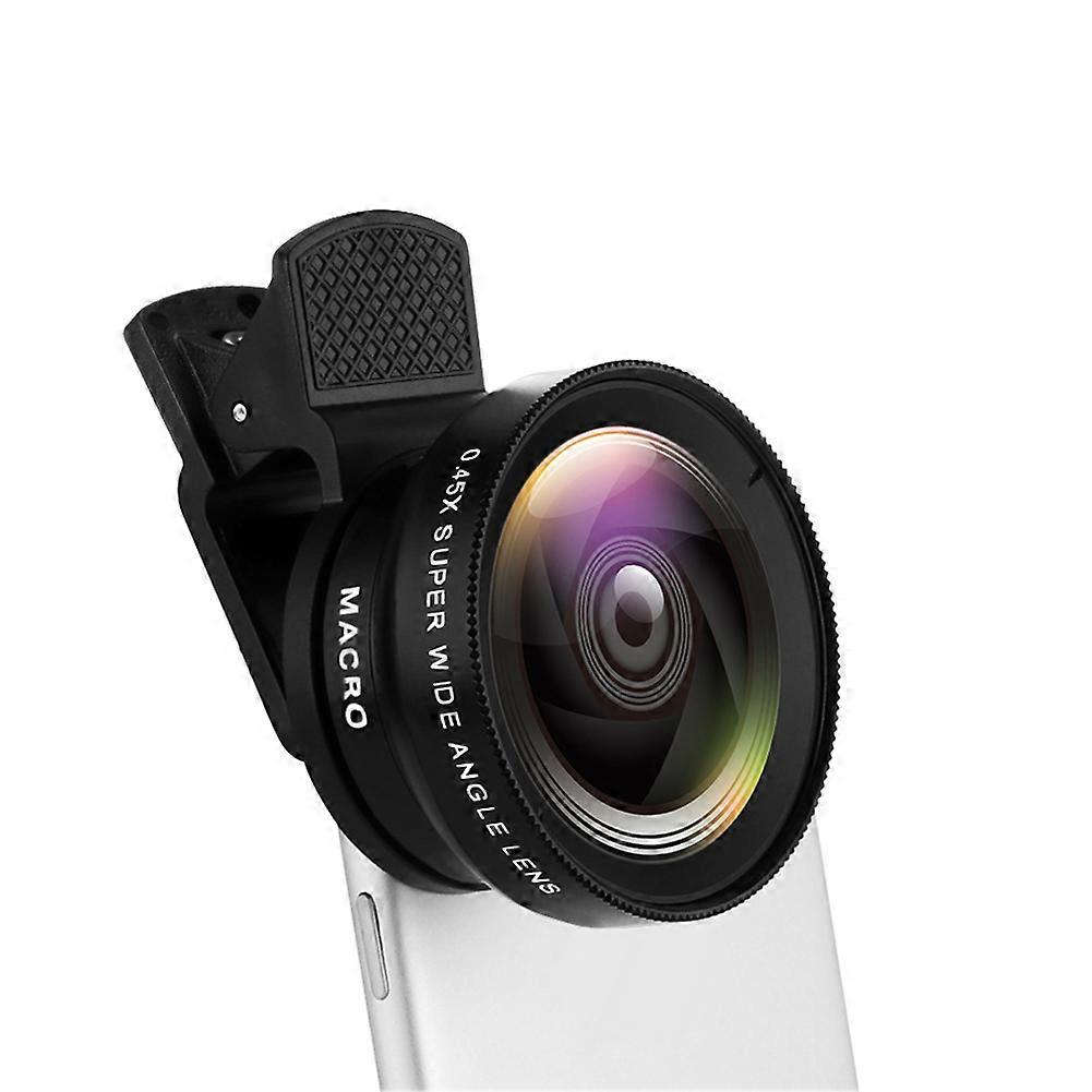 2 in 1 HD Phone Lens 0.45X Super Wide Angle &12.5X Macro Mobile Lens