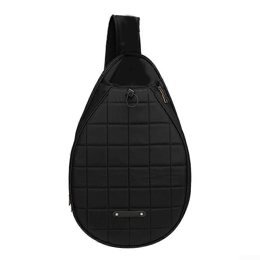 polyester crossbody bag for tennis rackets for professionals and amateurs (black)