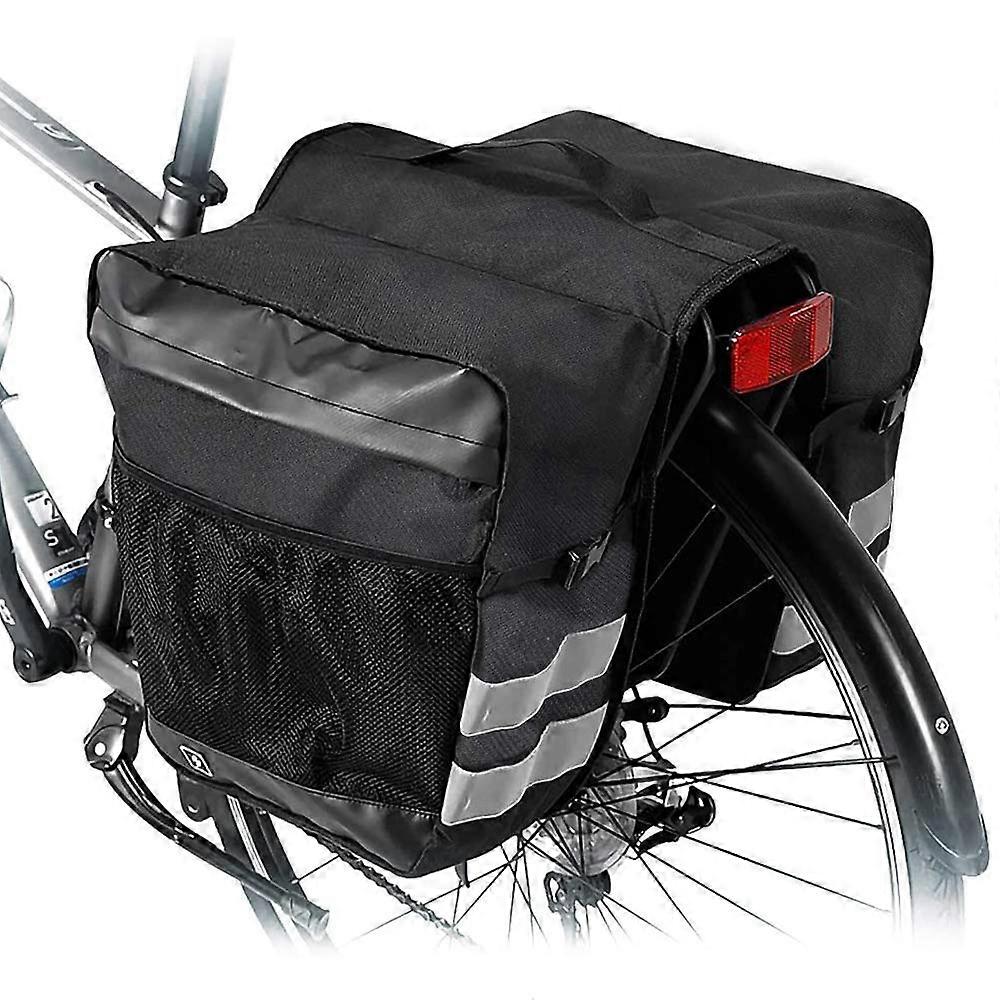 Waterproof Bicycle Pannier Bags Black, Durable Saddle Bags for Commuting, Outdoor Riding, Shopping, and Picnics