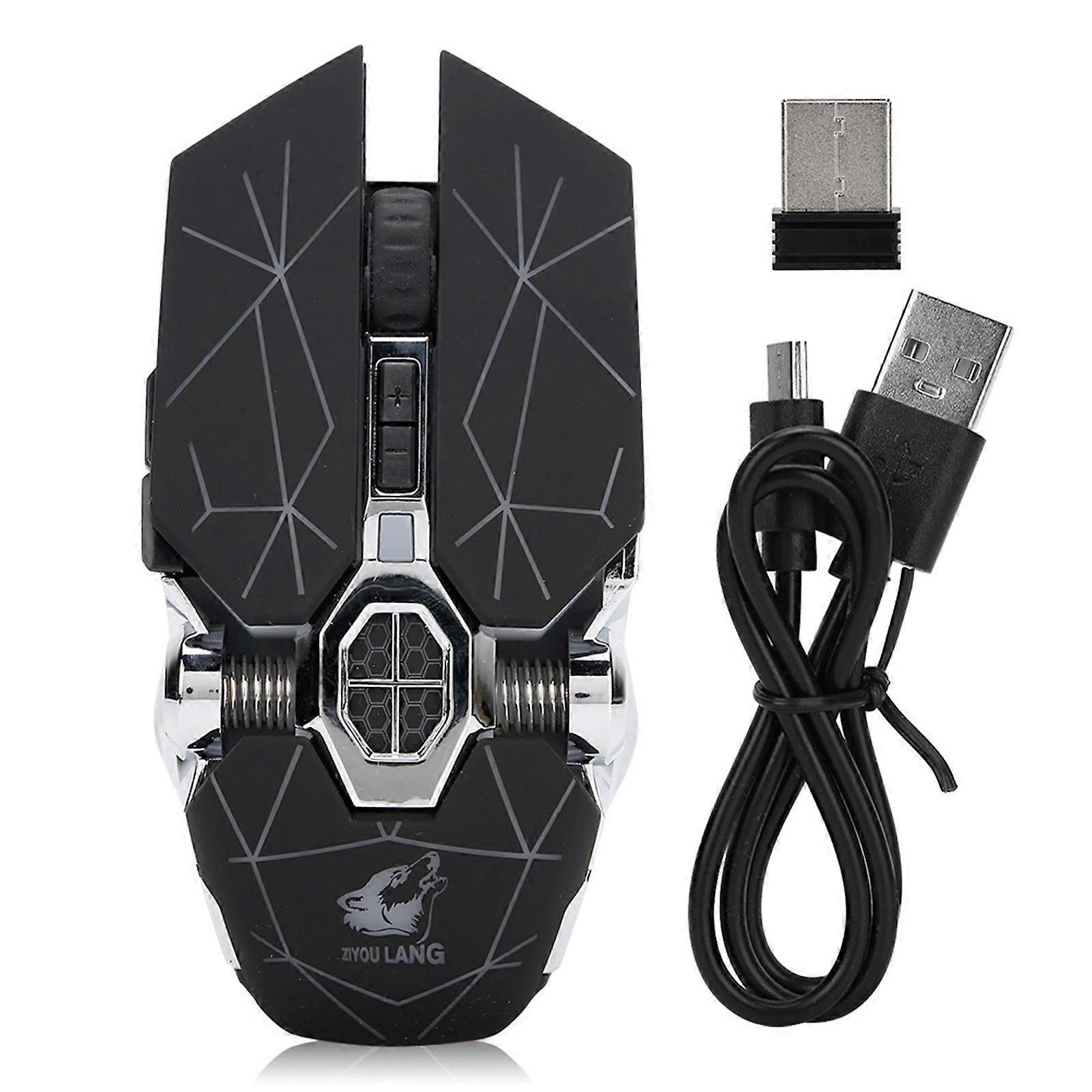 X13 Rechargeable Wireless Gaming Mouse, Silent, Water-Cooled, Luminous, Mechanical (Black Star)
