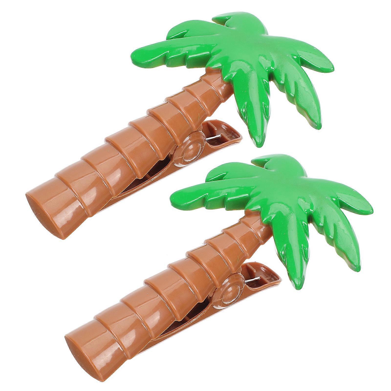 Palm Tree Shaped Beach Clip for Fixing Use with Strong Clamping Force Assorted Color Small Size Lightweight Plastic