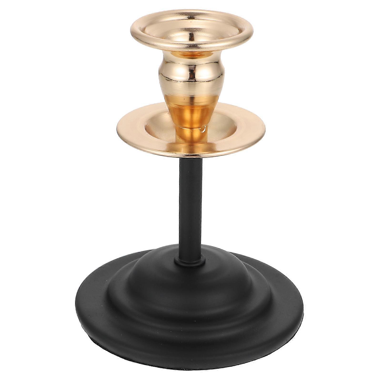 Sturdy Iron Desktop Candle Holder for Taper Candles – Elegant Black Mini Candlestick for Weddings, Home Decor, and Table Centerpieces