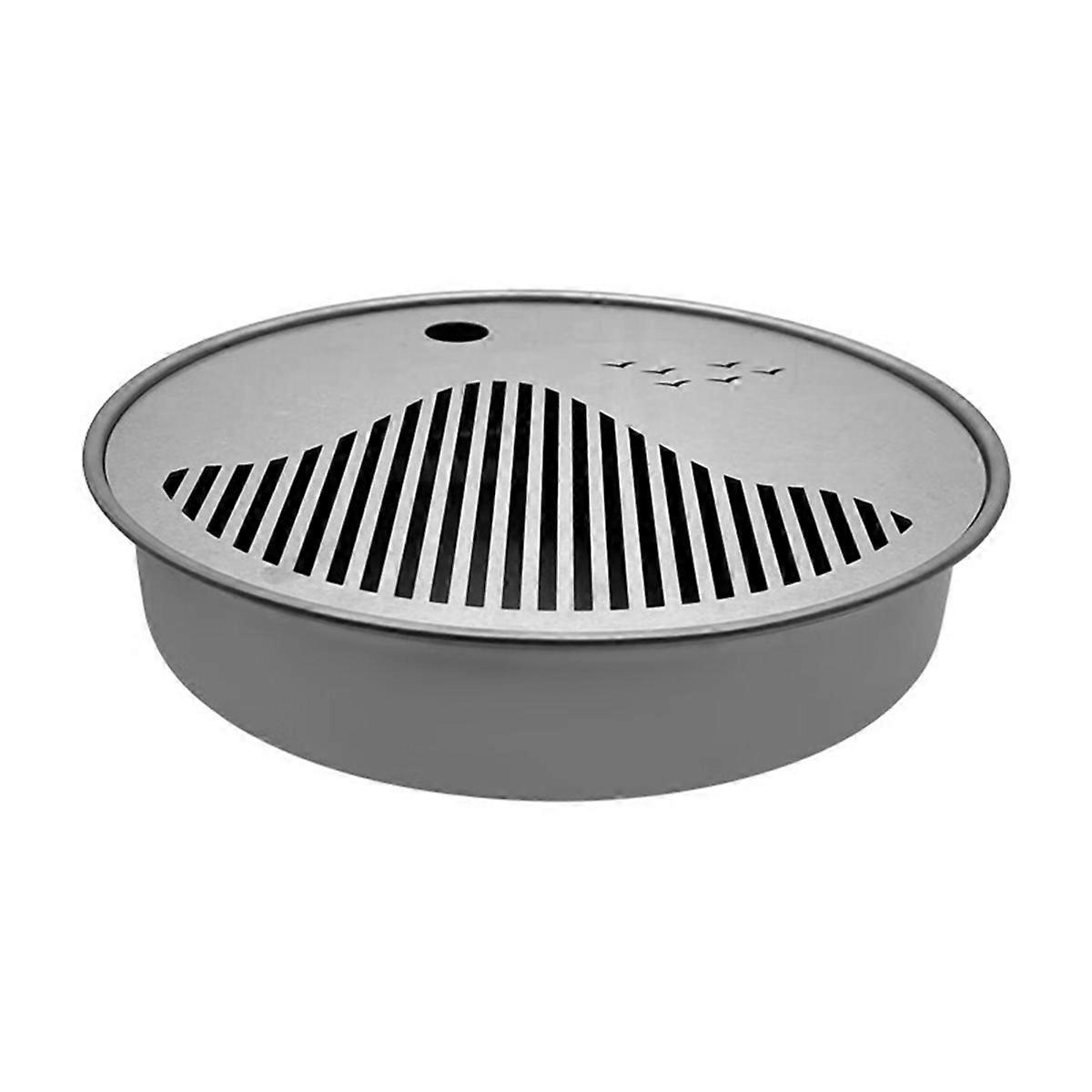 Outdoor Pure Titanium Circular Tea Tray Ultra Light and Simple Water Storage Type Tea Table Deepene