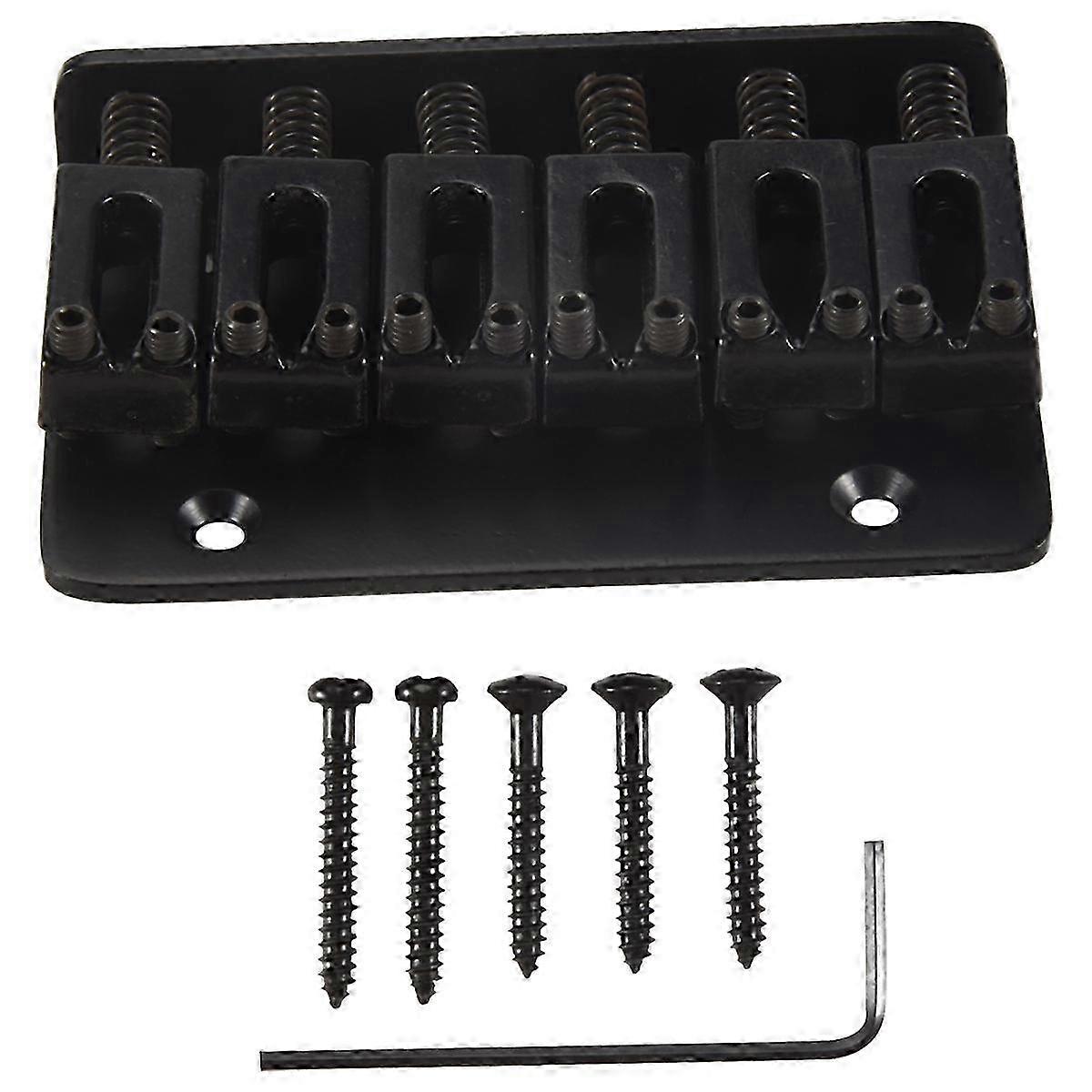 Black 6 string Fixed Hard Tail Guitar Bridge For Strat Guitar Edition 0627