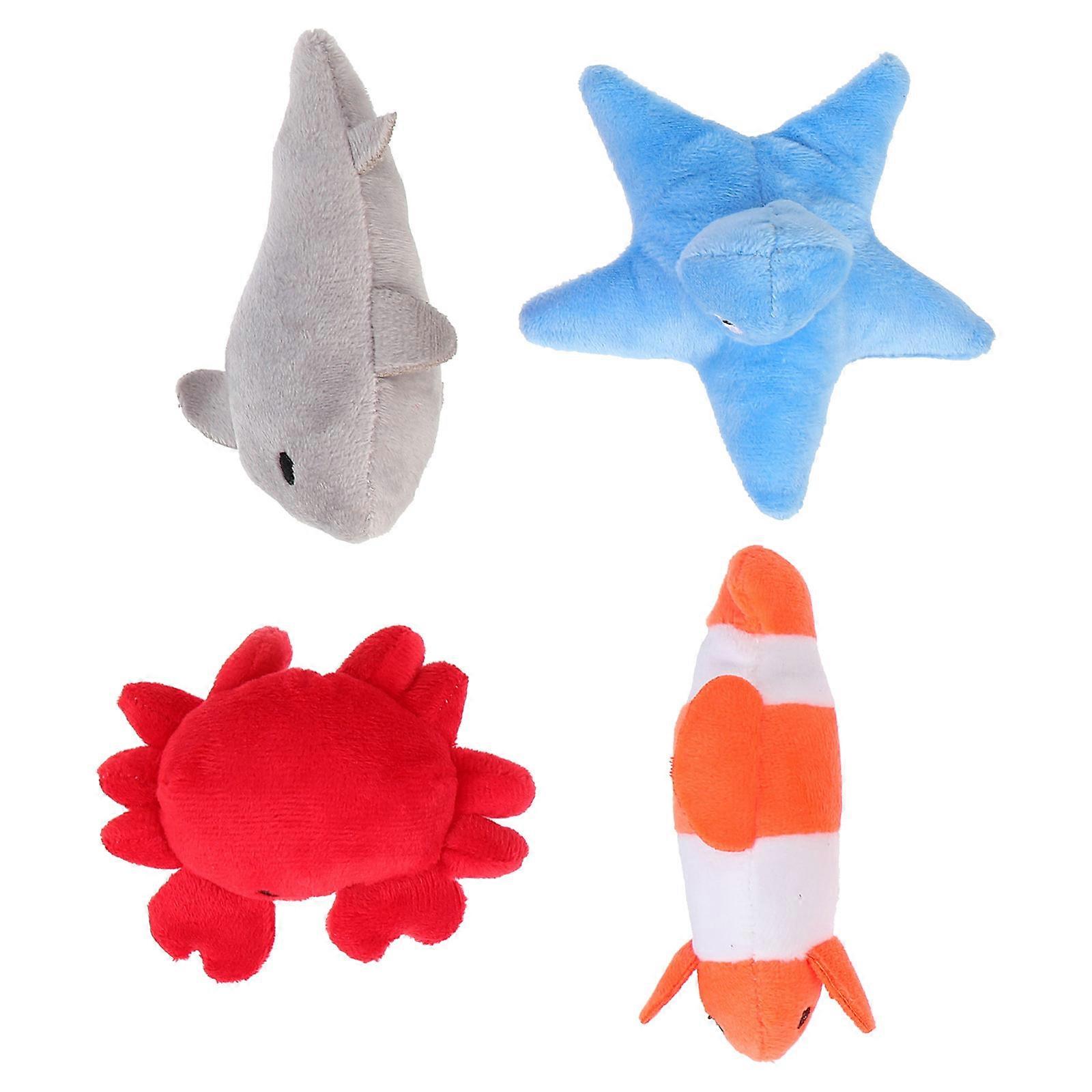 Pets Chewing Toys Creative Ocean Themed Cat Teasing Toys Contains Catnip 4Pcs