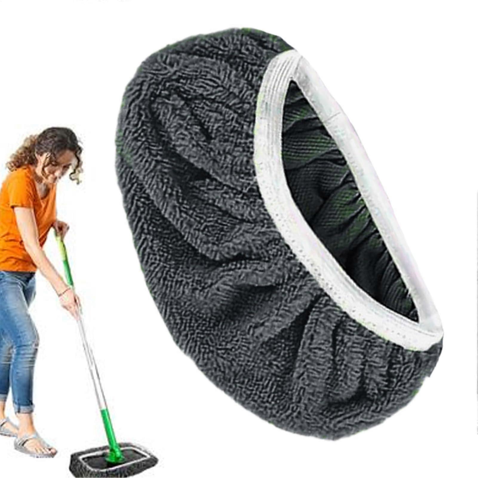 Reusable mop pads, replacement cover for cleaning cloths, flat wet cover for mop head gray