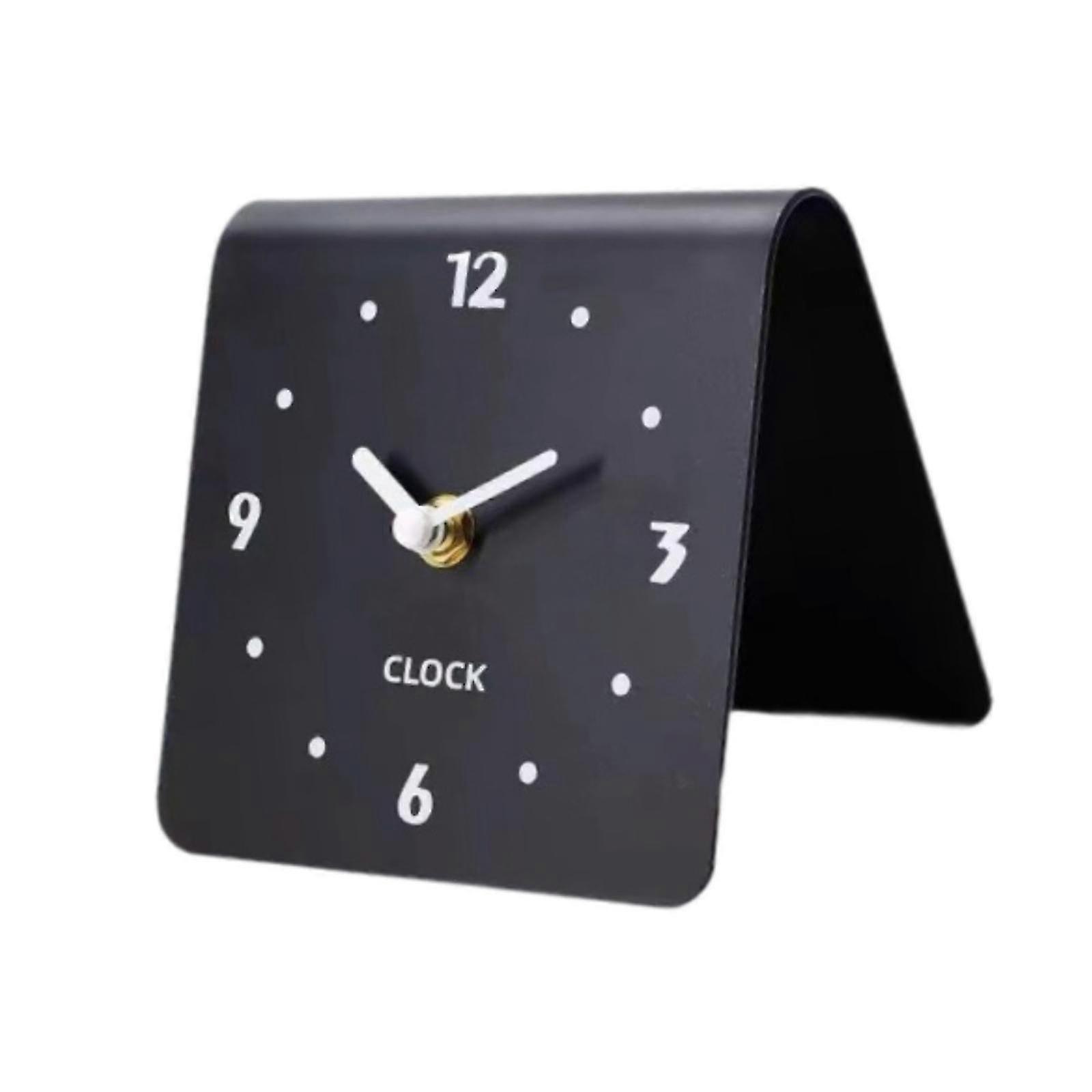Simple Desk Clock with Arabic Numbers, Table Clock Figurine for Bedroom, Shelf, or Shop in Black Color