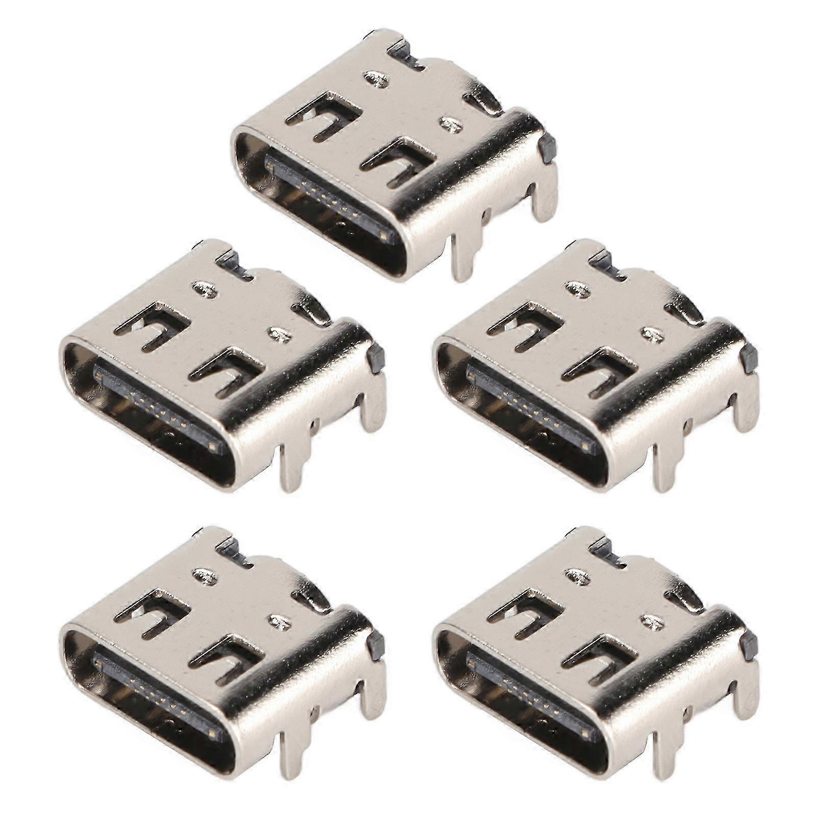 5pcs Game Handle Charging Port Type C Interface Replacement Gamepad Charging Socket for Suitable Brand