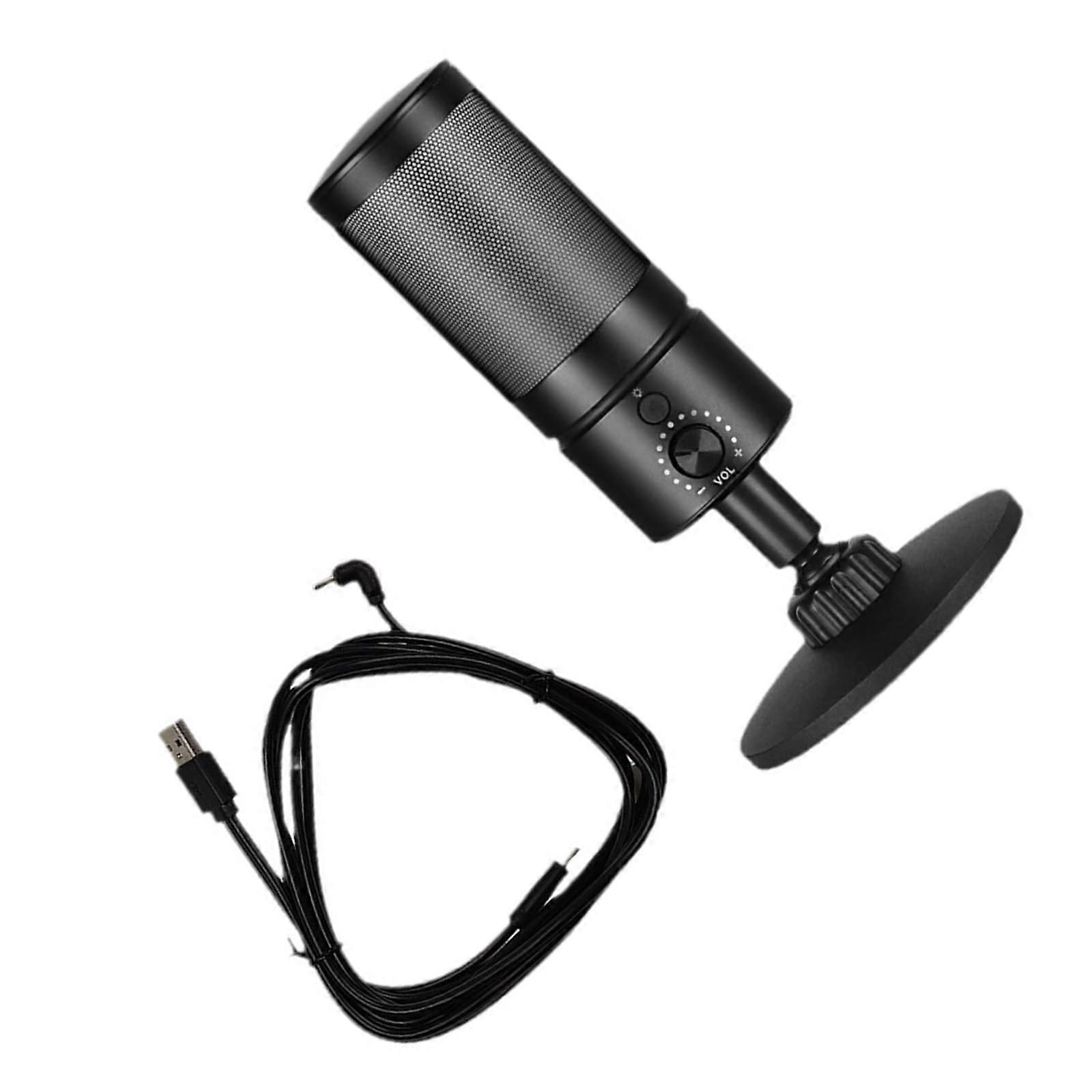 PC Cardioid Microphone with Stable Stand, Color Lights for Online Meetings, Games, and Live Broadcasts Ref: 8551