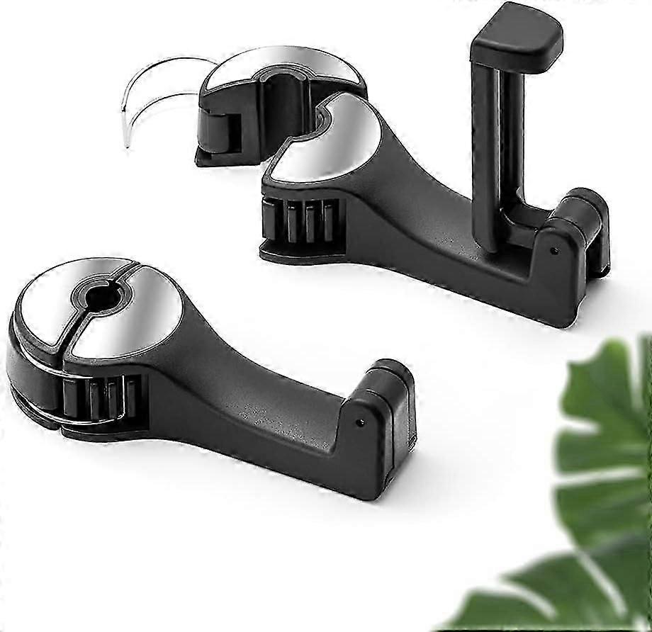 2 Pack Car Headrest Hooks, Seat Back Hooks Hanger, Multi-purpose Bag Clip with Mobile Phon