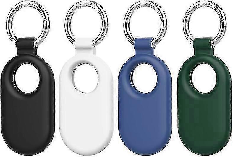 for Samsung Galaxy SmartTag2 Case, 4pcs Protective Silicone Case for Galaxy Smart Tag 2 with Key Ring for Keys, Wallet, Luggage, Pets