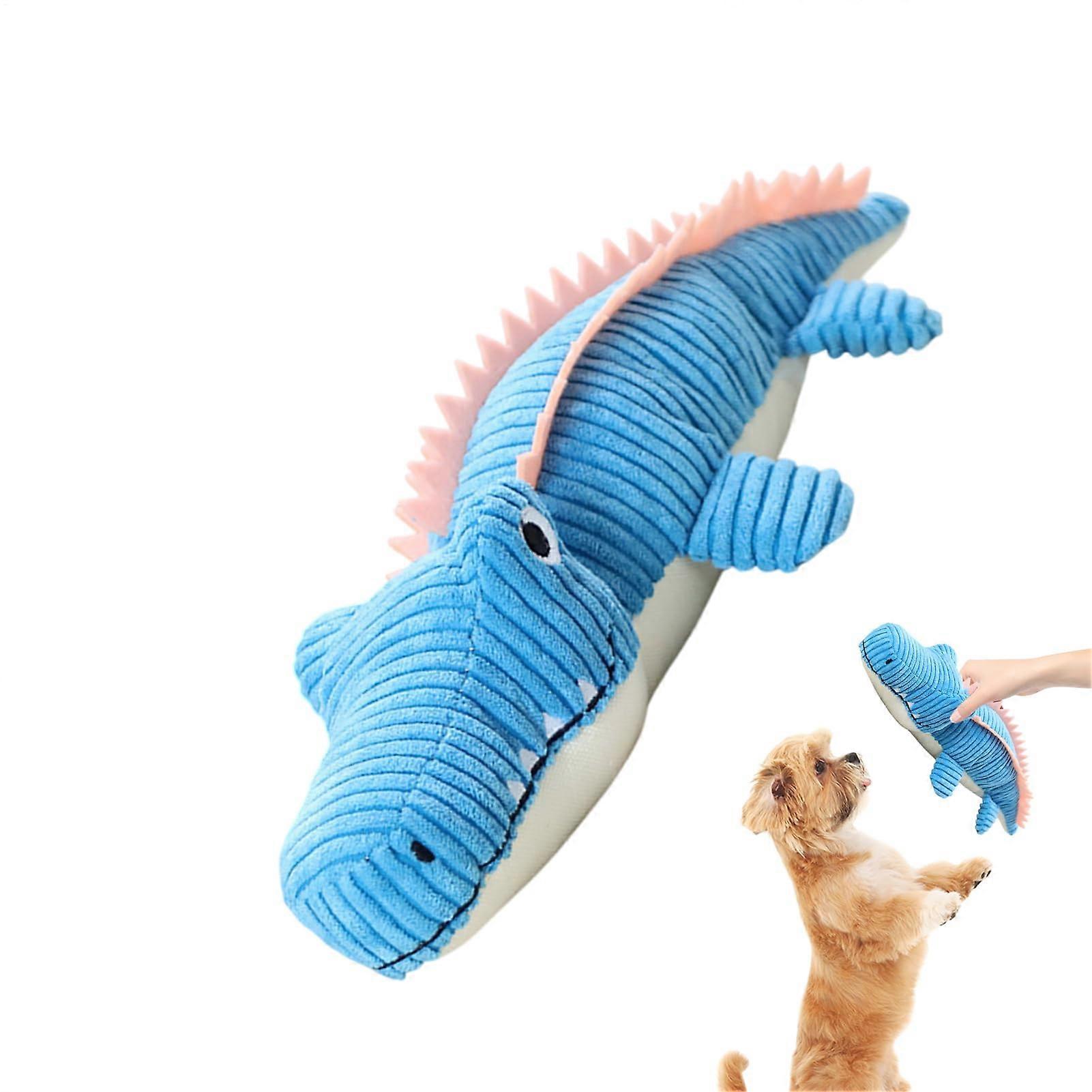 Plush dog toy for aggressive chewers Soft biteresistant stuffed animal in blue