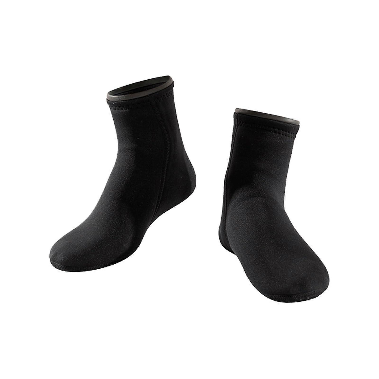 1 Pair Neoprene Socks with NonSlip for Men Women, Water Sports, medium/black