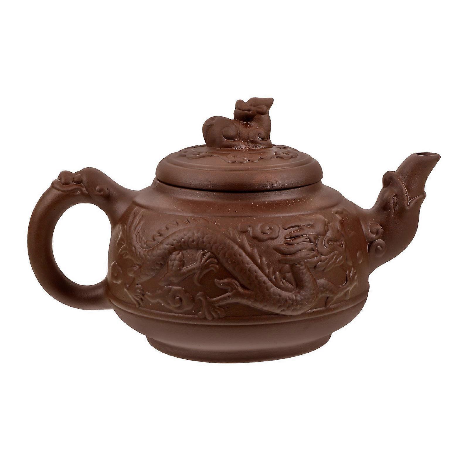 Dragon Pattern Tea Kettle Ceramic Clay Teapot for Drinking Use