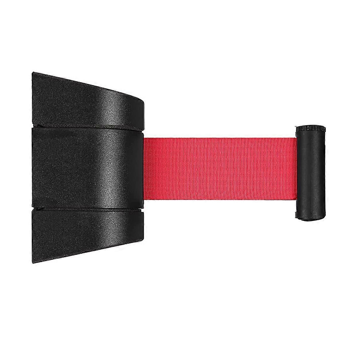 Retractable Warning Belt Wall-Mounted with Durable Black ABS Housing for Queue Barriers and Crowd Control Systems