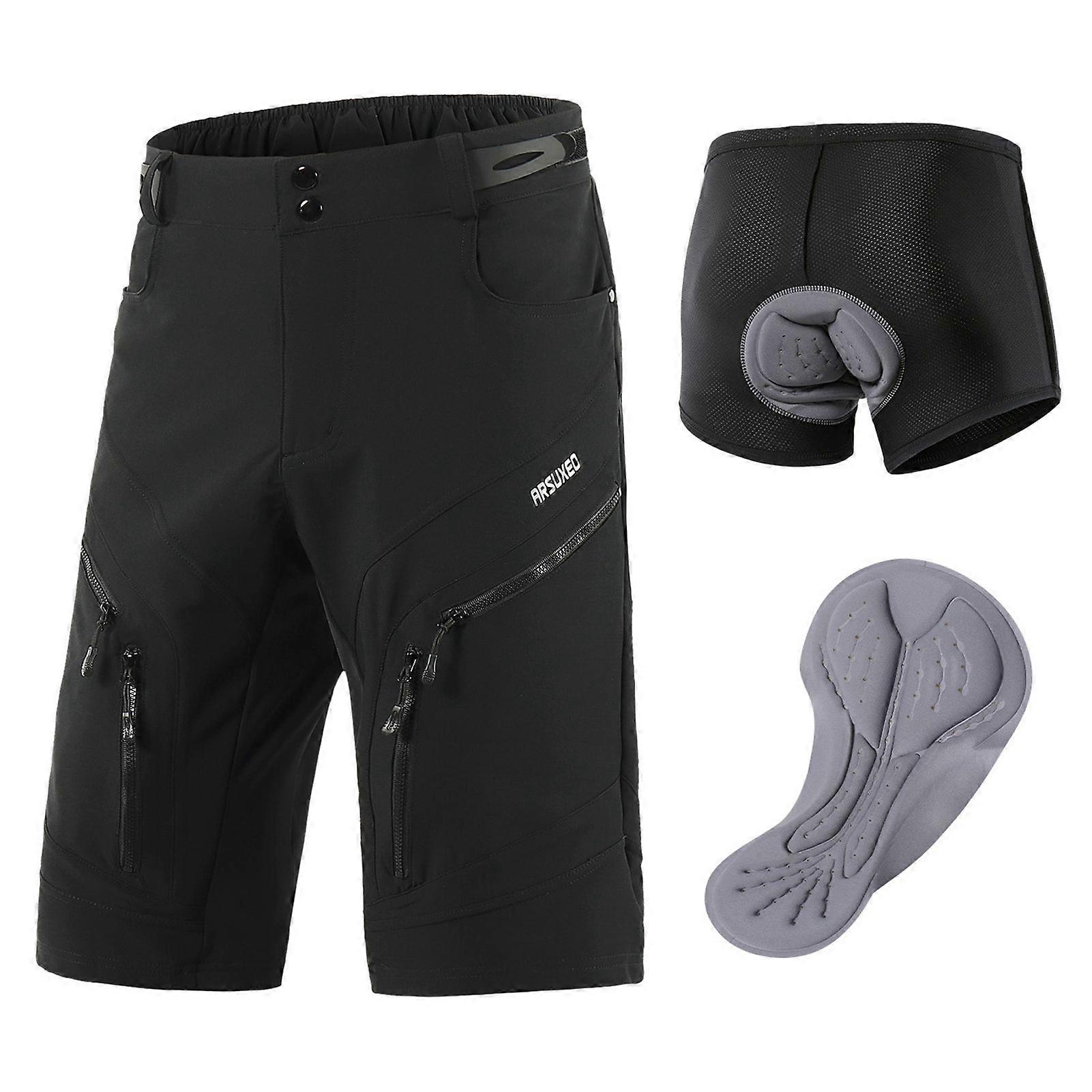 Abnehmbare gepolsterte Radhose für Herren mit Taschen Atmungsaktive Radhose WandershortsYMQX)