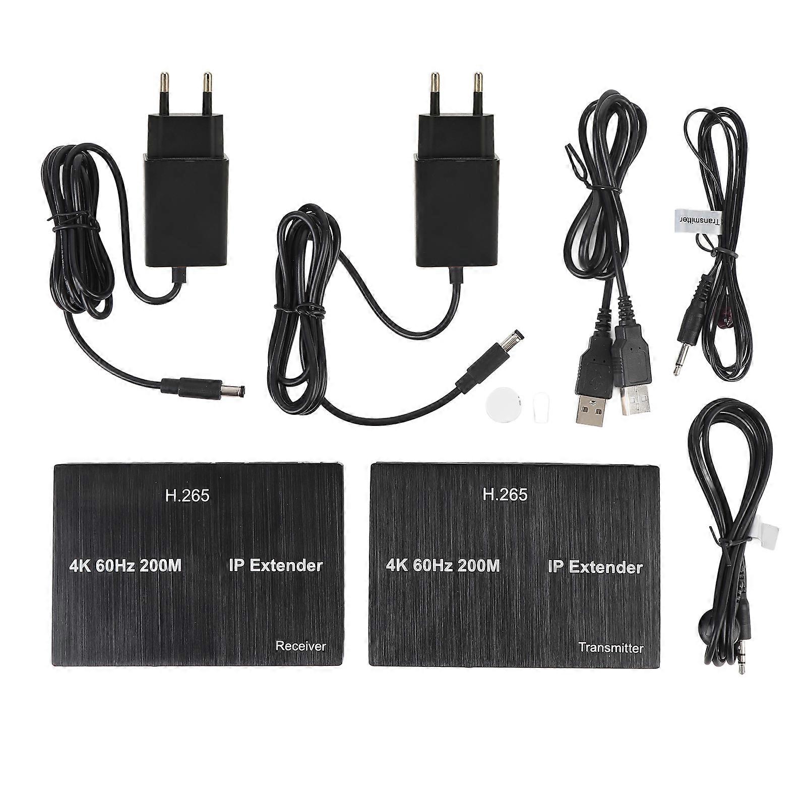 4K KVM Ethernet Adapter mit 2 USB 2.0 Ports, Zero Latency, Plug & Play, 656ft Reichweite