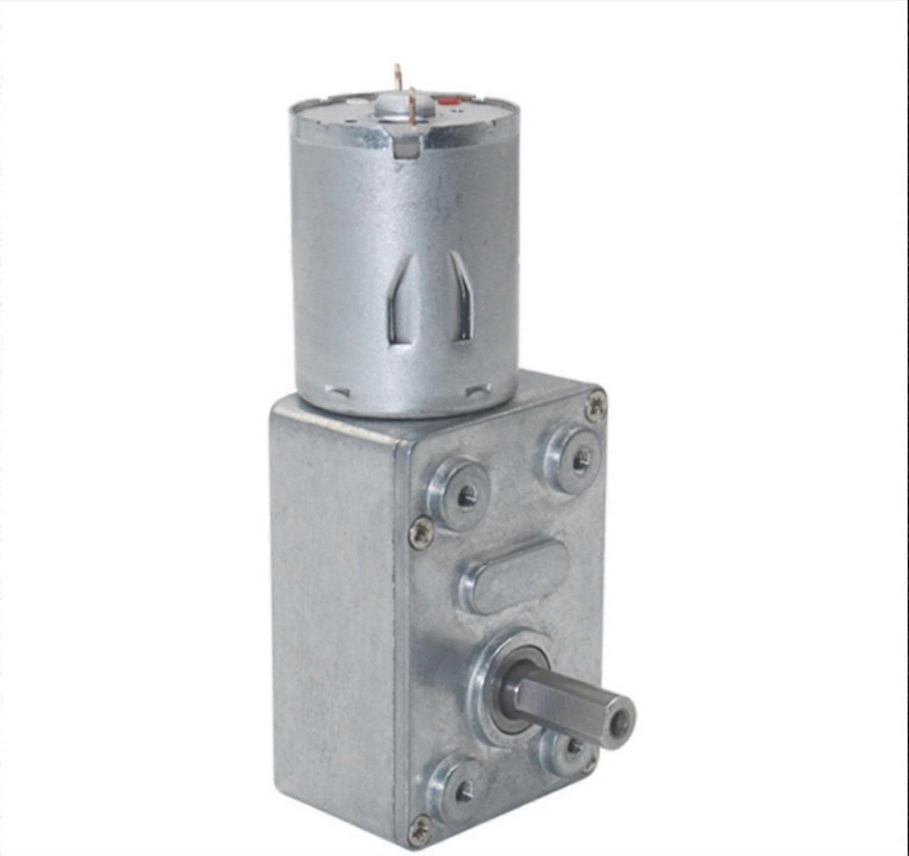 JGY370 High Torque Micro Motor, 30RPM 24V Permanent Magnet DC Motor with Speed Controller and Adjustable Worm Gear