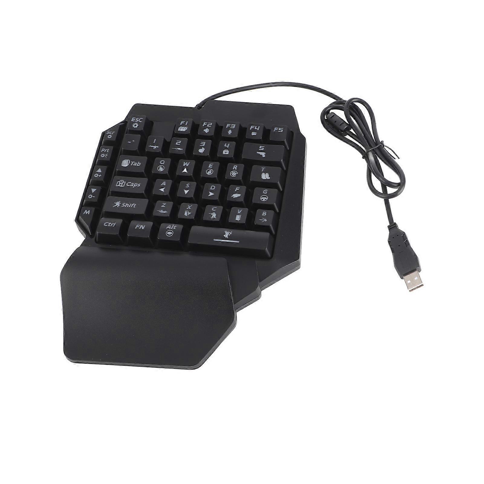 Portable Mini Gaming Keypad Mouse USB RGB Wrist Rest Half Hand 35Keys Keypad Mouse with Converter for Android for IOS 