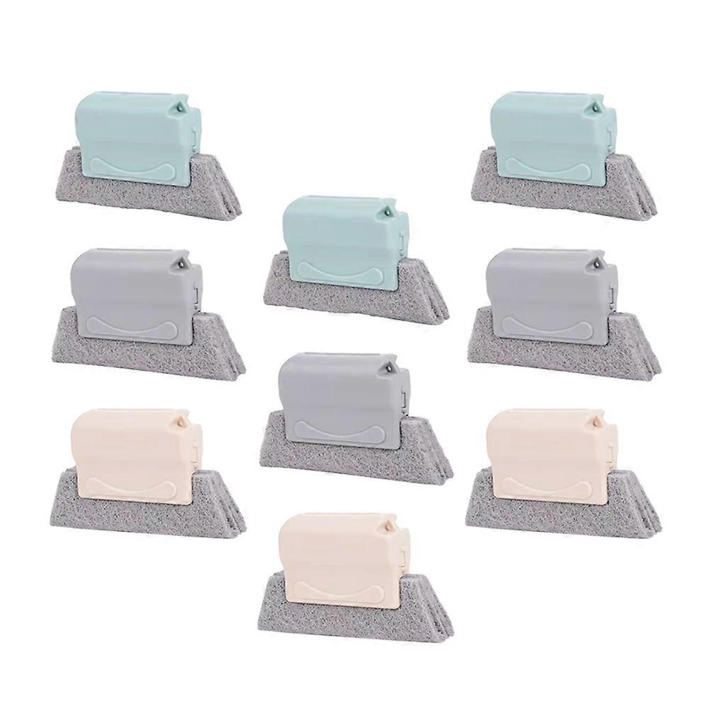 9pcs Window Groove Cleaning Brush Set with Non Slip Handle – Multi Function Crevice & Corner Brushes for Sliding Doors & Window Gaps – Durable