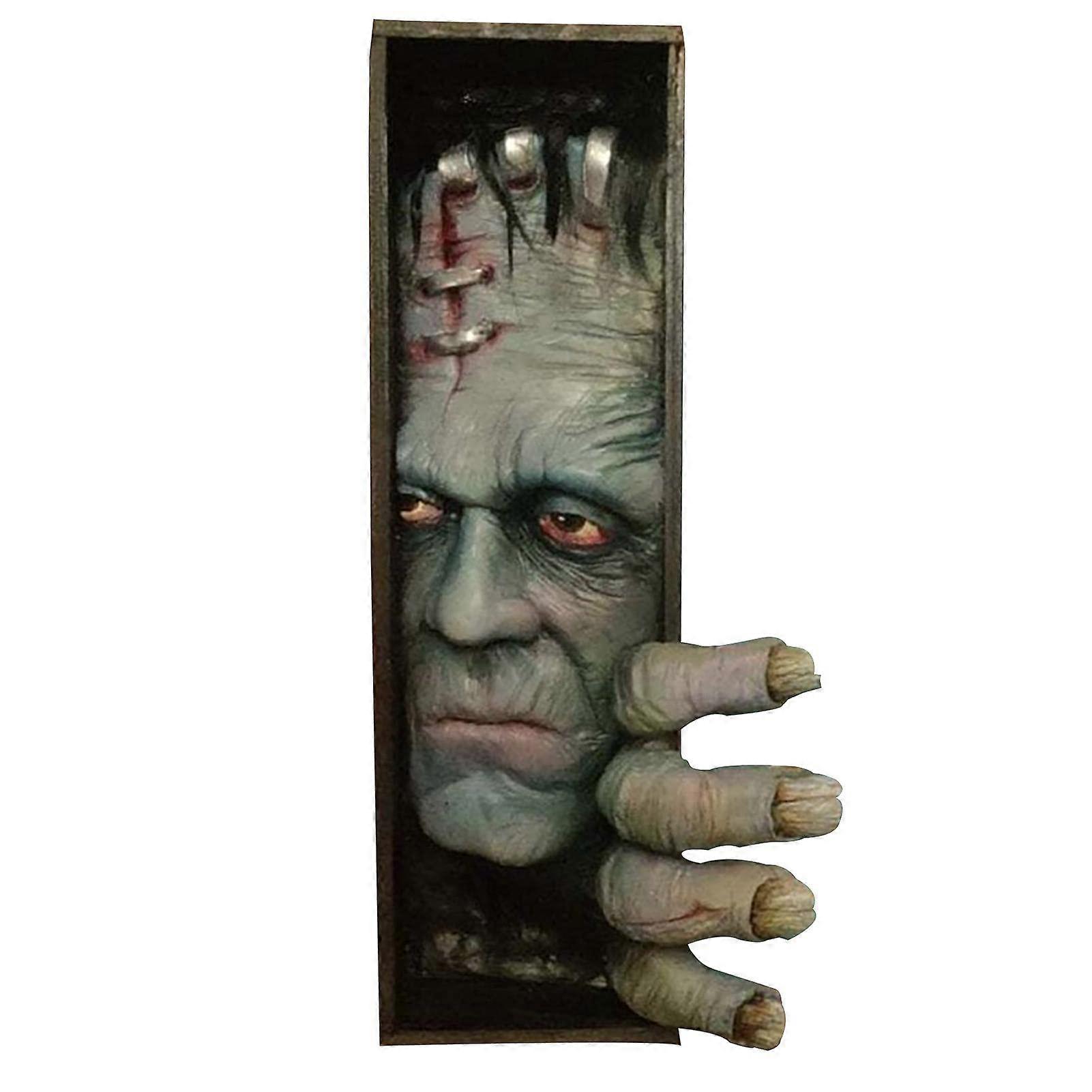 Peeping Bookshelf Monster Scary Face Bookends, Monster Creative Resin Decorative Bookends, Decorative Ends for Home Office Bookshelf.