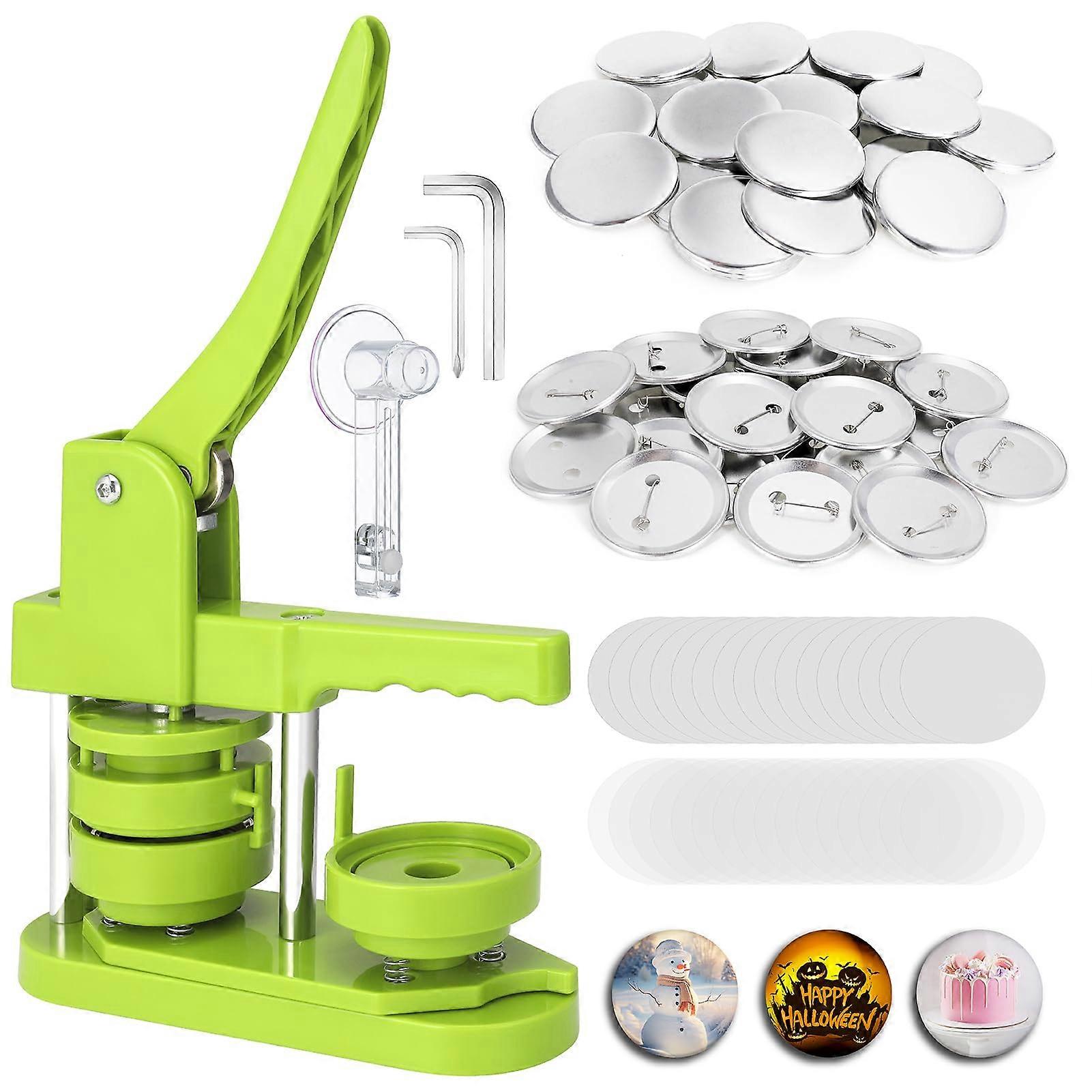 58mm Round DIY Badge Maker Machine with 200 Button Parts and Circle Cutter