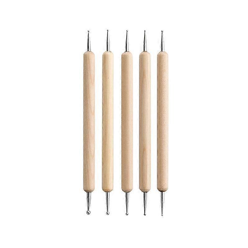 5 Points Drill Pen Wooden Indentation Soft Clay Tool Clay Tool Manicure Dot Painting Brush
