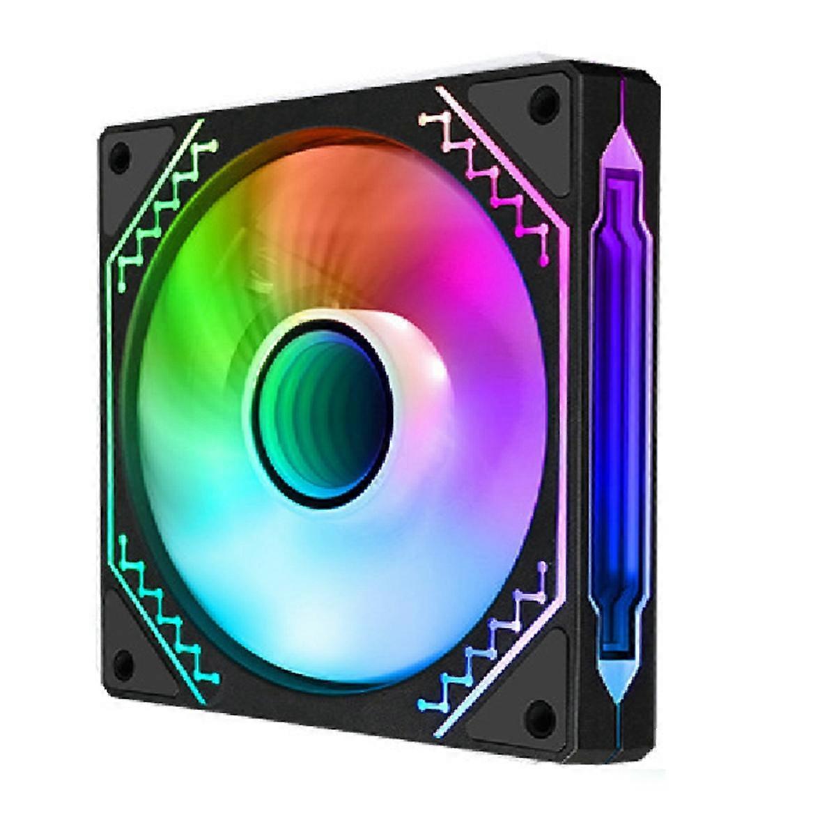 ARGB-Lüfter, Computergehäuselüfter, 12 cm, 5 V, 4-polig, PWM, leiser Lüfter, 800–1600 U/min für PC-Computer, positiver Luftstrom