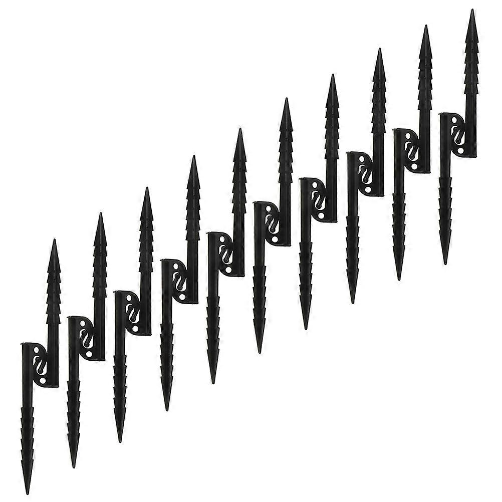 Heavy Duty Tent Stakes for Camping Made of Sturdy Plastic Black Color Ensuring Windproof Fixation and Reliable Support 20pcs