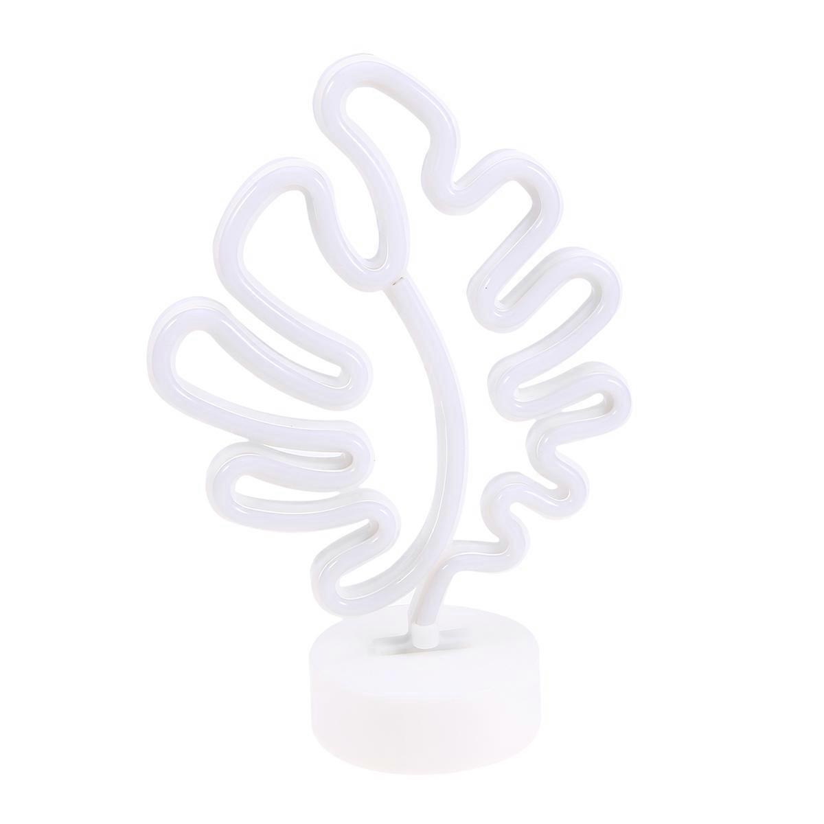 Small Decorative Lantern Monstera Shape With Base Led Light Wall Decoration Lamp 1Set