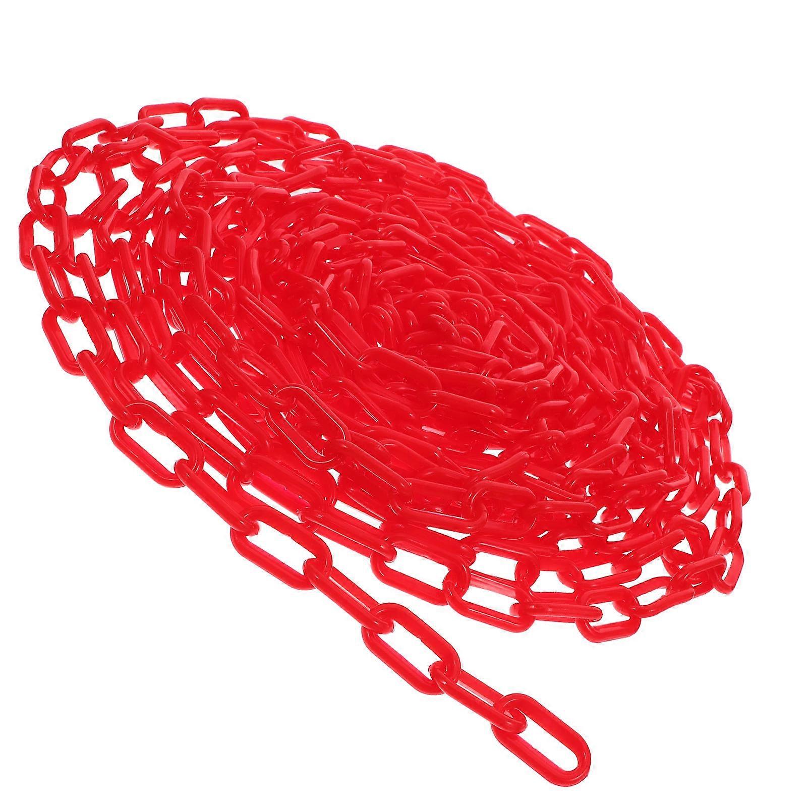 Caution Security Chain Crowd Control Chain Red 10m For Road Cones Pillars No Parking Signs Outdoor Safety 1Pcs