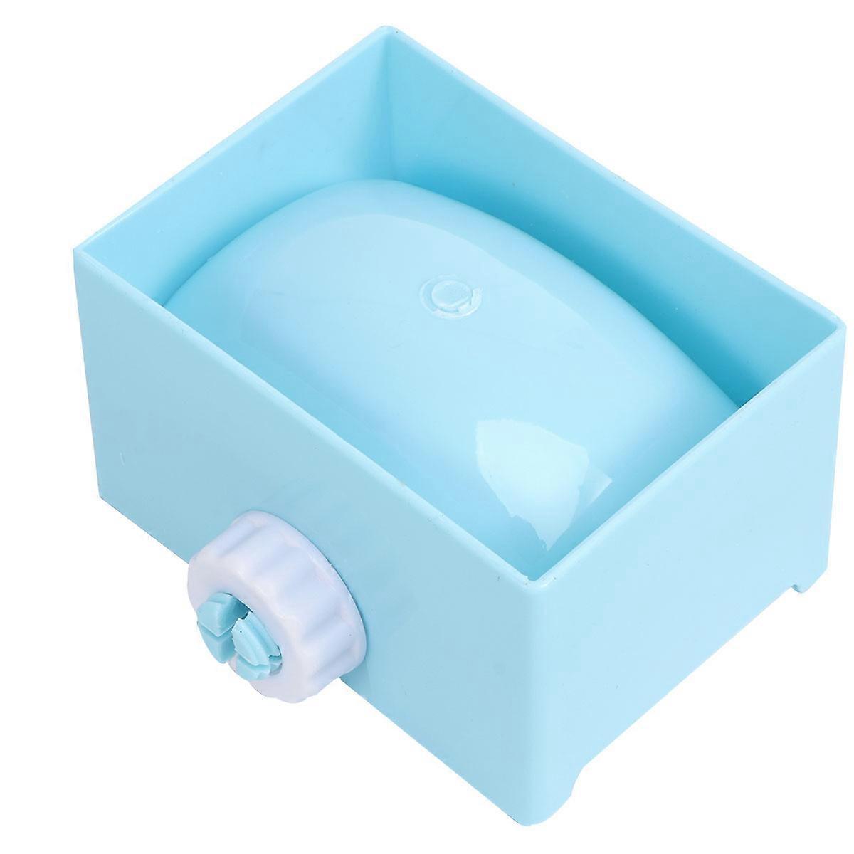 Square Rabbit Food Feeder Bowl with Removable Dish and Bolt Holder for Guinea Pigs, Chinchillas – Overturning Design, Blue