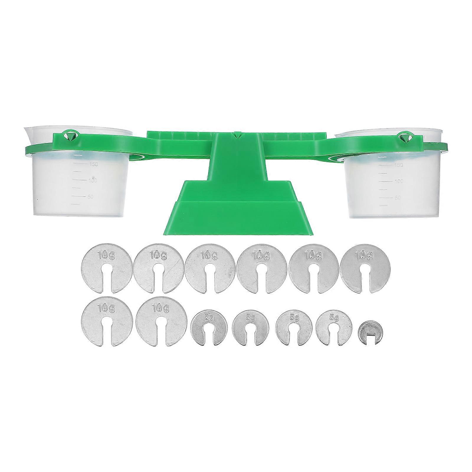 Balance Scales Weighing Scale With Weights Science Experiment Home Kitchen Use Plastic Compact Precise Measurement 1Set