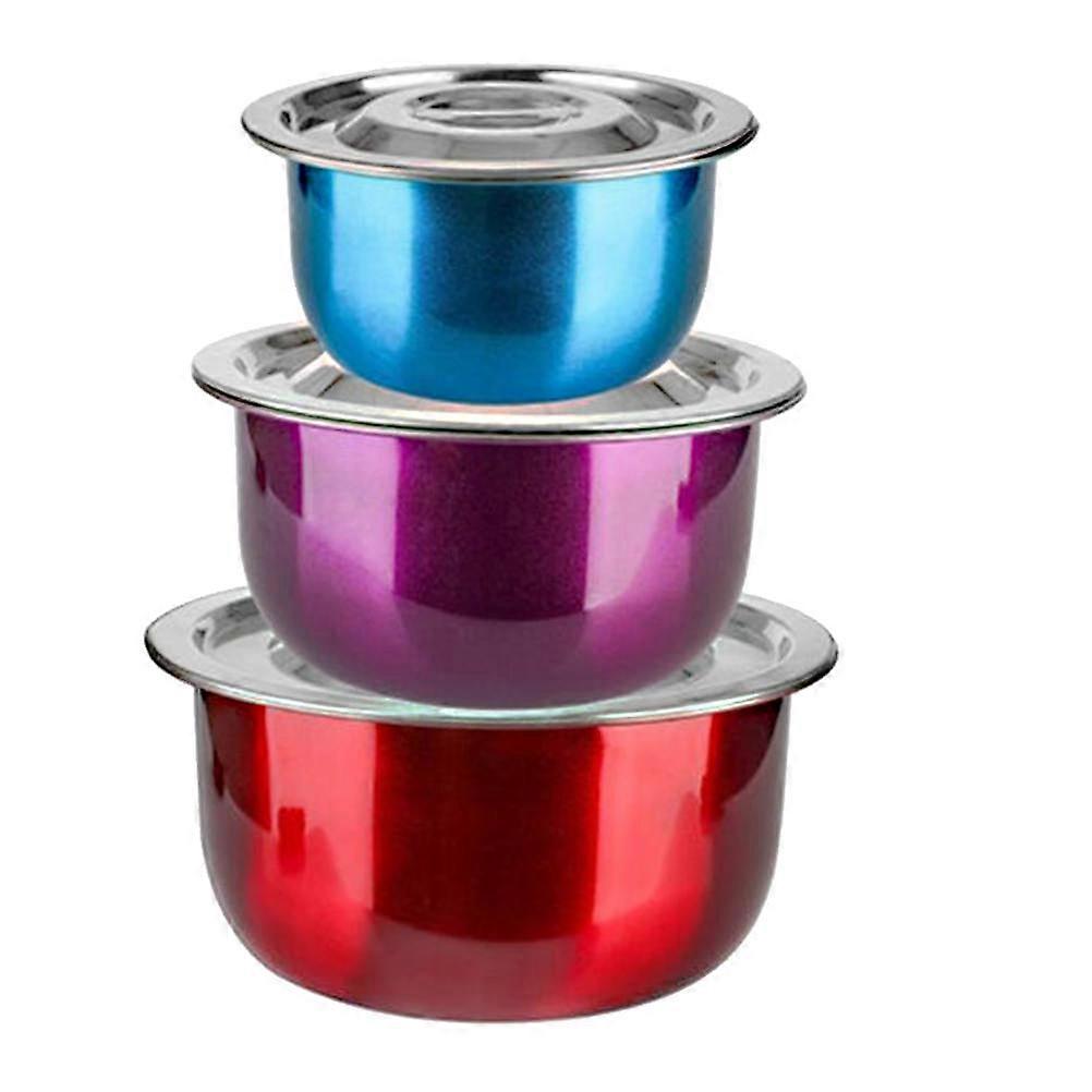 Food Container 3Pcs Stainless Steel Multifunctional for Kitchen