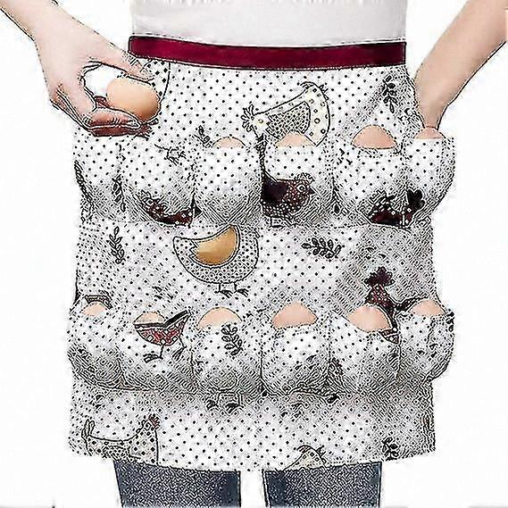 Apron with Deep Pockets for Collecting Eggs from Chickens, Ducks, and Geese