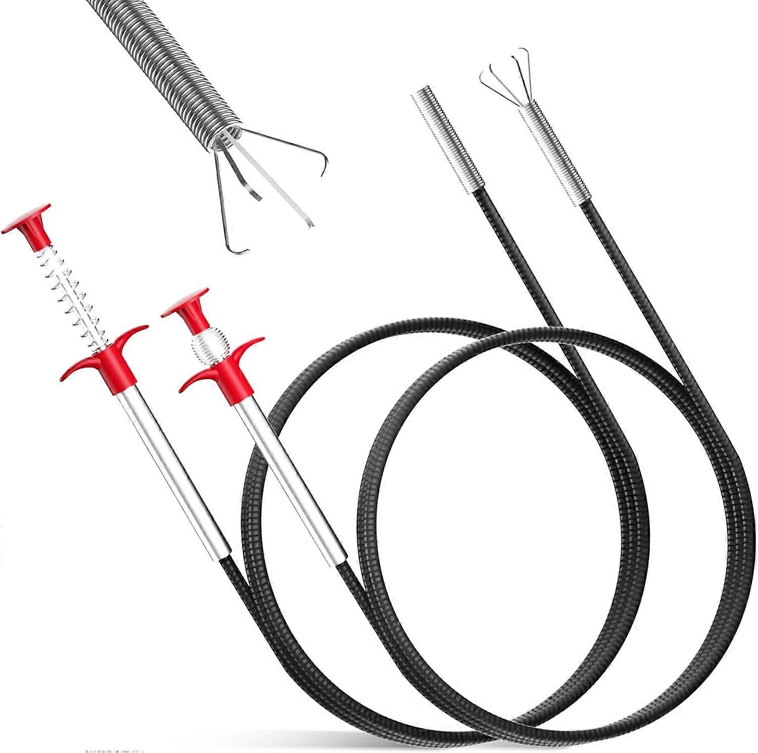 2pc Drain Snake, Plumbing Snake, Flexible Claw Pliers,Drain Unblocking
