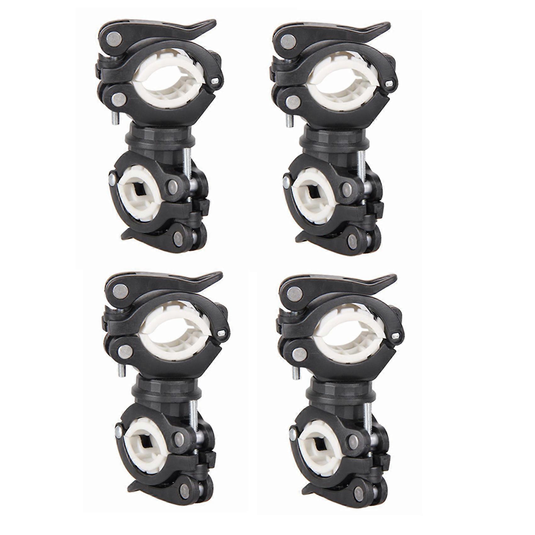 4X 360 Degree Rotating Cycling Bike Light Double Holder LED Front Flashlight Lamp Pump Handlebar Mou